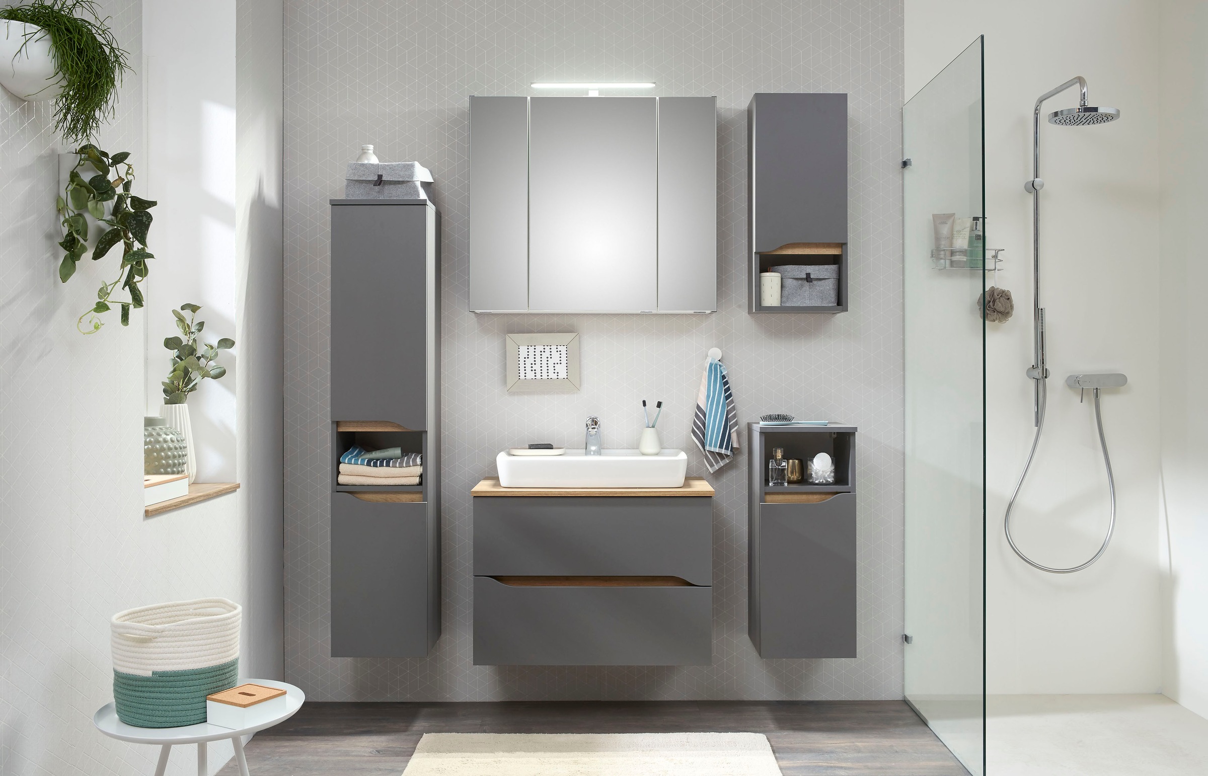 Saphir Unterschrank »Quickset Badschrank mit 1 Tür, 1 Einlegeboden, 30 cm breit«, Badezimmer-Unterschrank inkl. Türdämpfer, grifflos