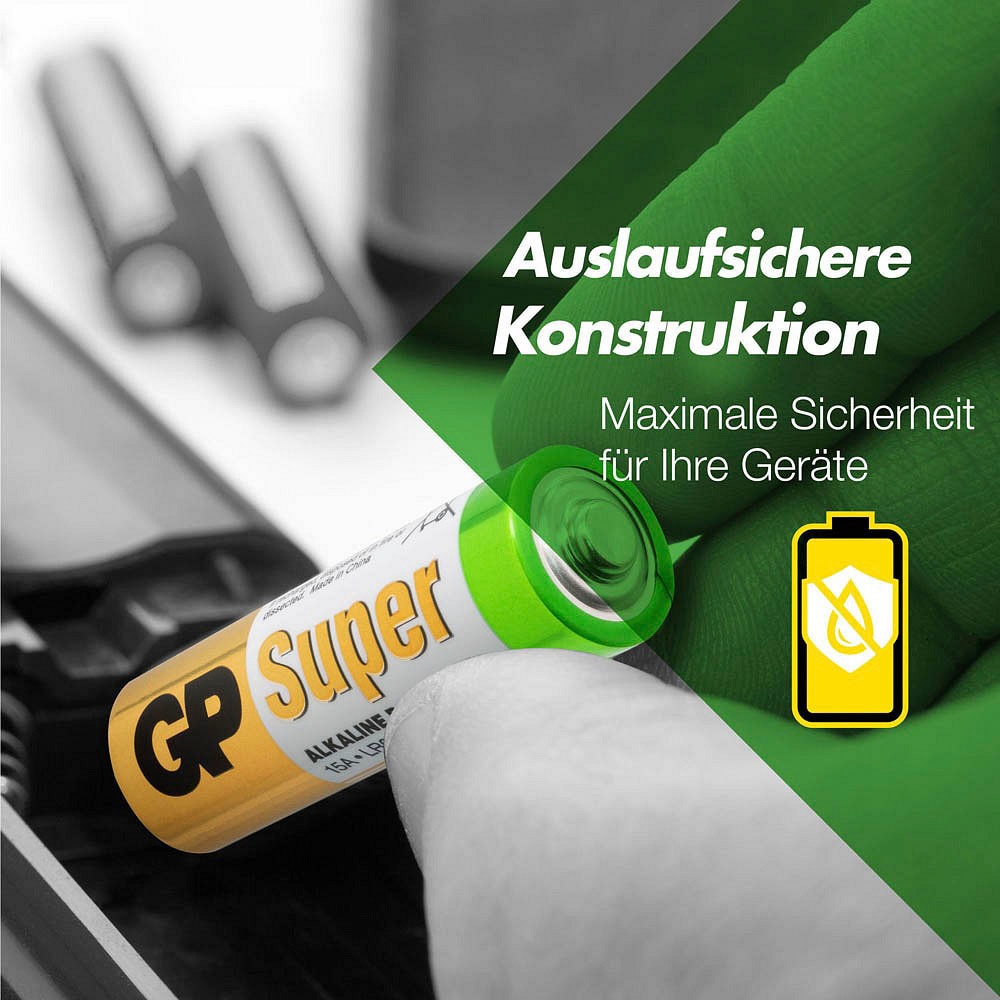 GP Batteries Batterie »16 Stück (8+8) AA Mignon Super Alkaline, 1,5V«, 1,5 V, (Spar-Set, 16 St.)