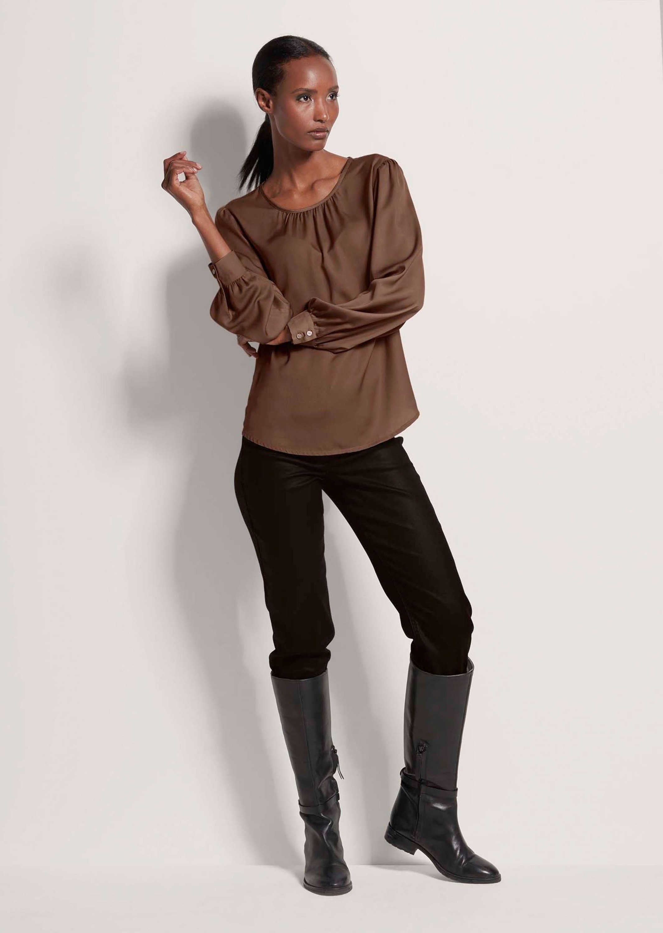 MADELEINE Langarmbluse »Bluse Satinbluse zum Schlüpfen«