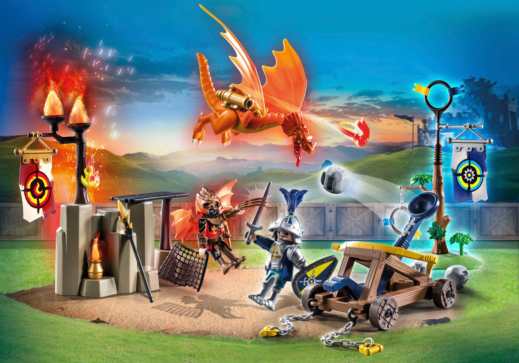 Playmobil® Konstruktions-Spielset »Novelmore vs. Burnham Raiders - Turnierplatz (71210), Novelmore«, (92 St.), Made in Germany