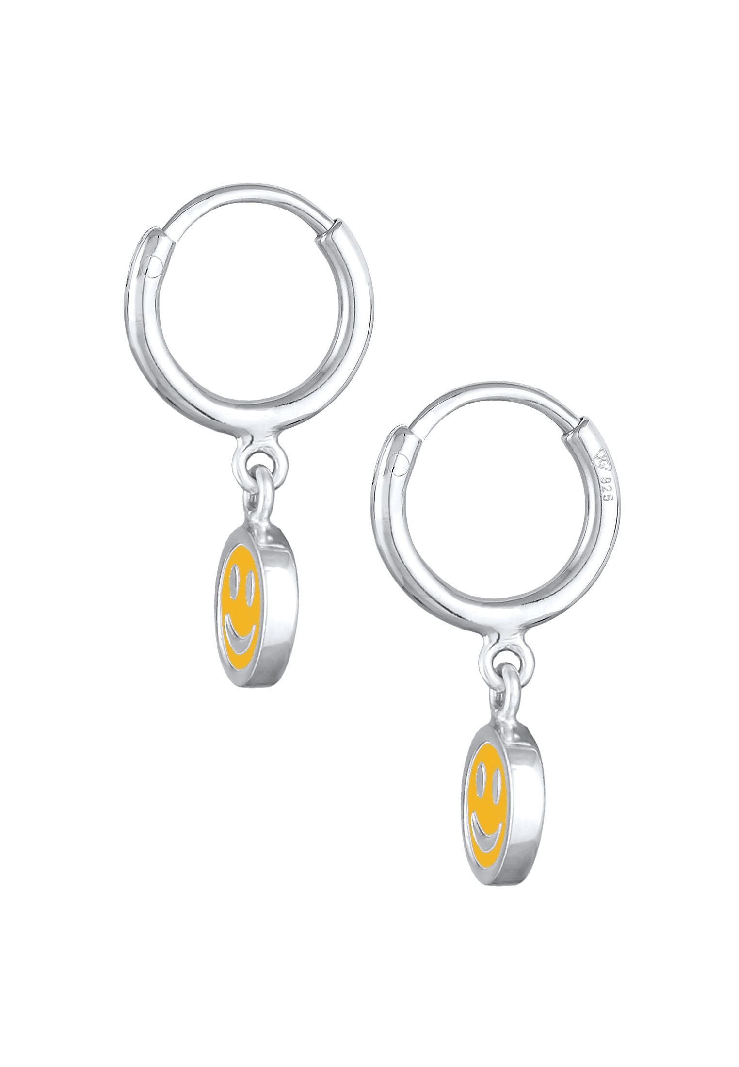 Elli Paar Ohrstecker »Ohrringe Kids Creolen Smiling Emaille 925 Silber«