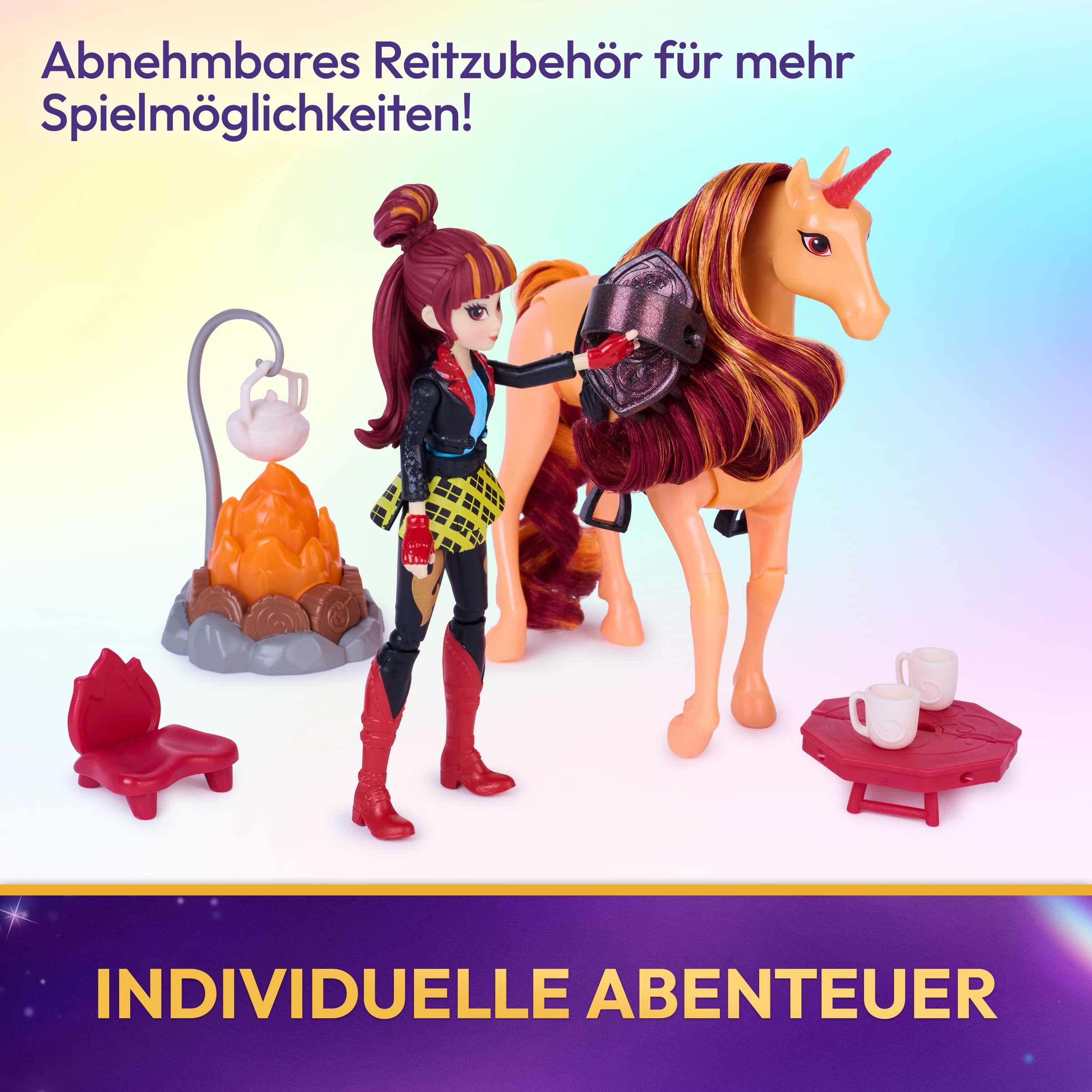 Spin Master Anziehpuppe »Unicorn Academy - Cinders Lagerfeuer-Set«