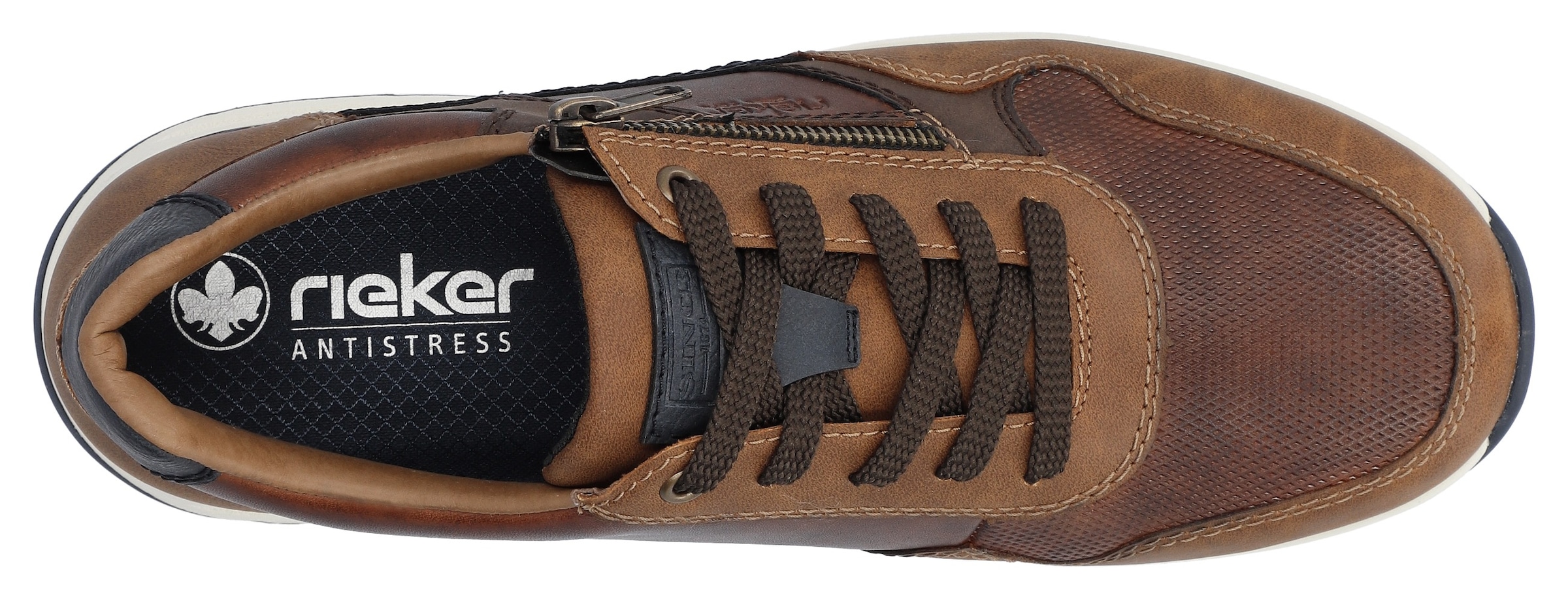 Rieker Sneaker, mit gepolstertem Schaftrand, Freizeitschuh, Halbschuh, Schnürschuh