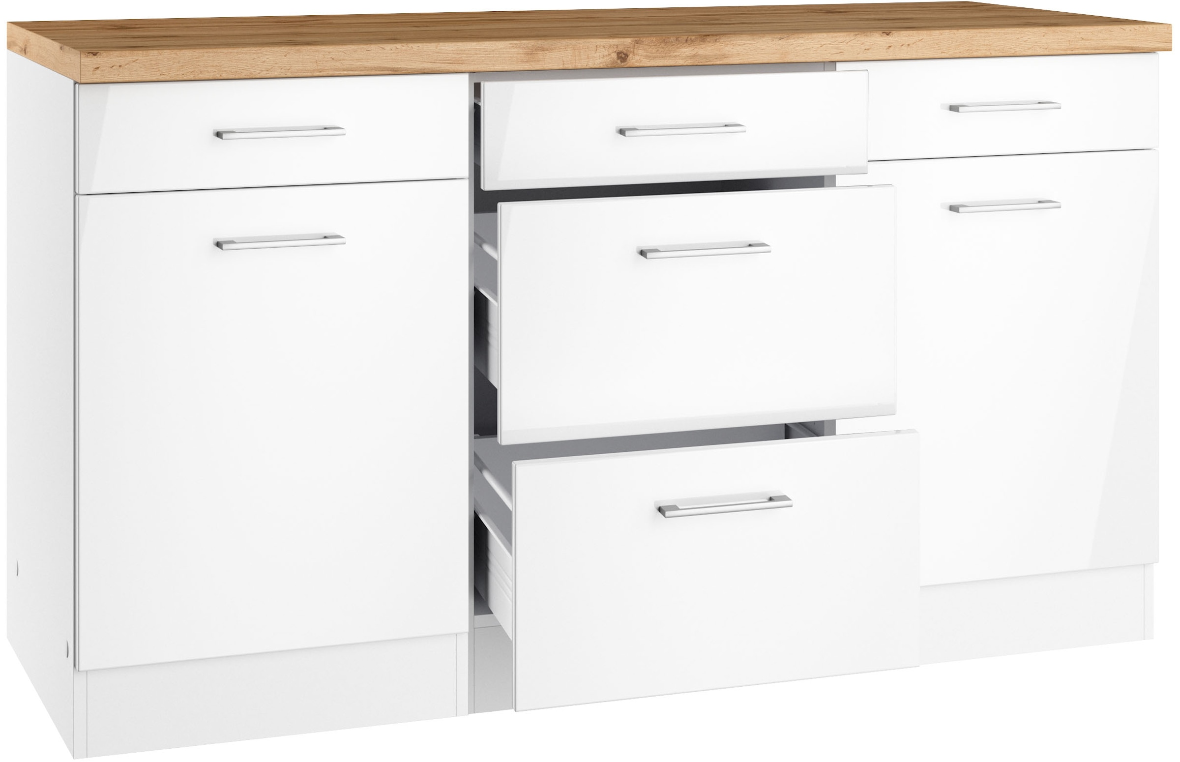 KOCHSTATION Unterschrank »KS-Milan« Unterschrank 150 cm, matte oder hochglänzende Fronten