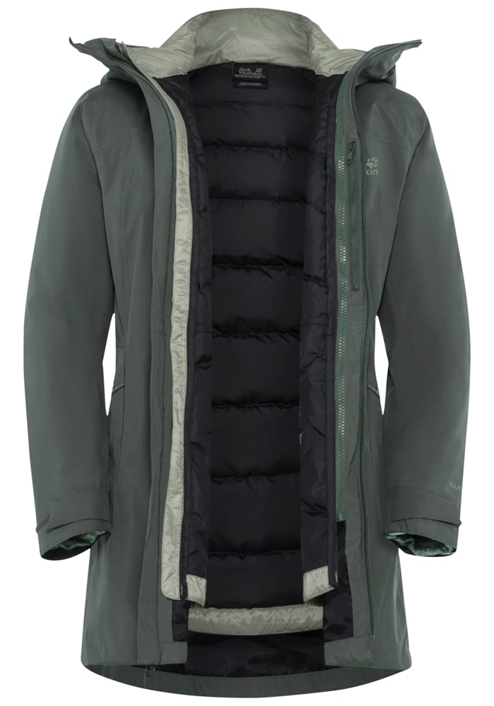 Jack Wolfskin 3-in-1-Funktionsjacke »ICECAPE 3IN1 DOWN JKT W RDS«, mit Kapuze