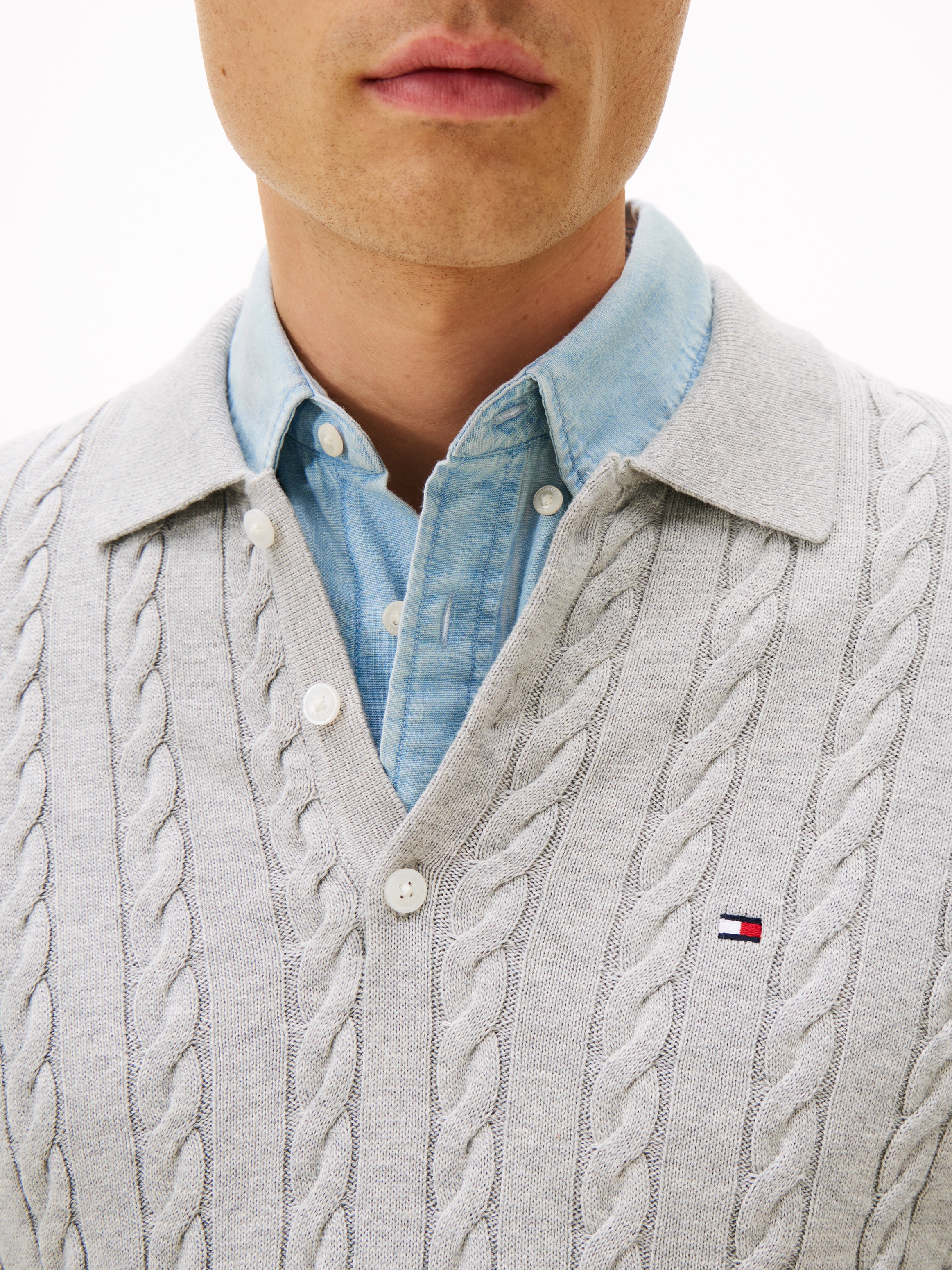 Tommy Hilfiger Polokragenpullover »CLASSIC COTTON CABLE« mit Zopfmuster, regular fit