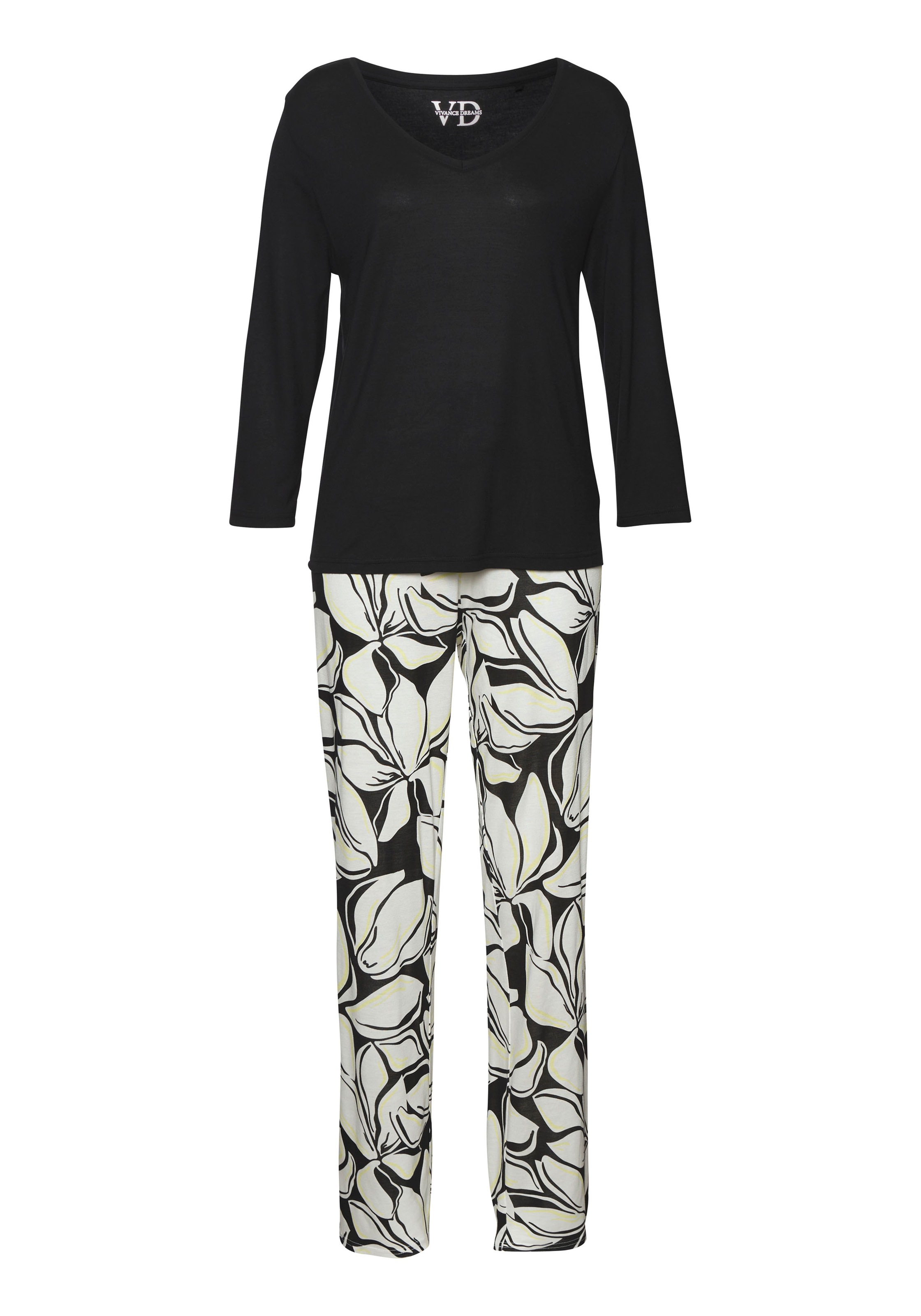 Vivance Dreams Pyjama, (2 tlg.), mit Allover-Druck