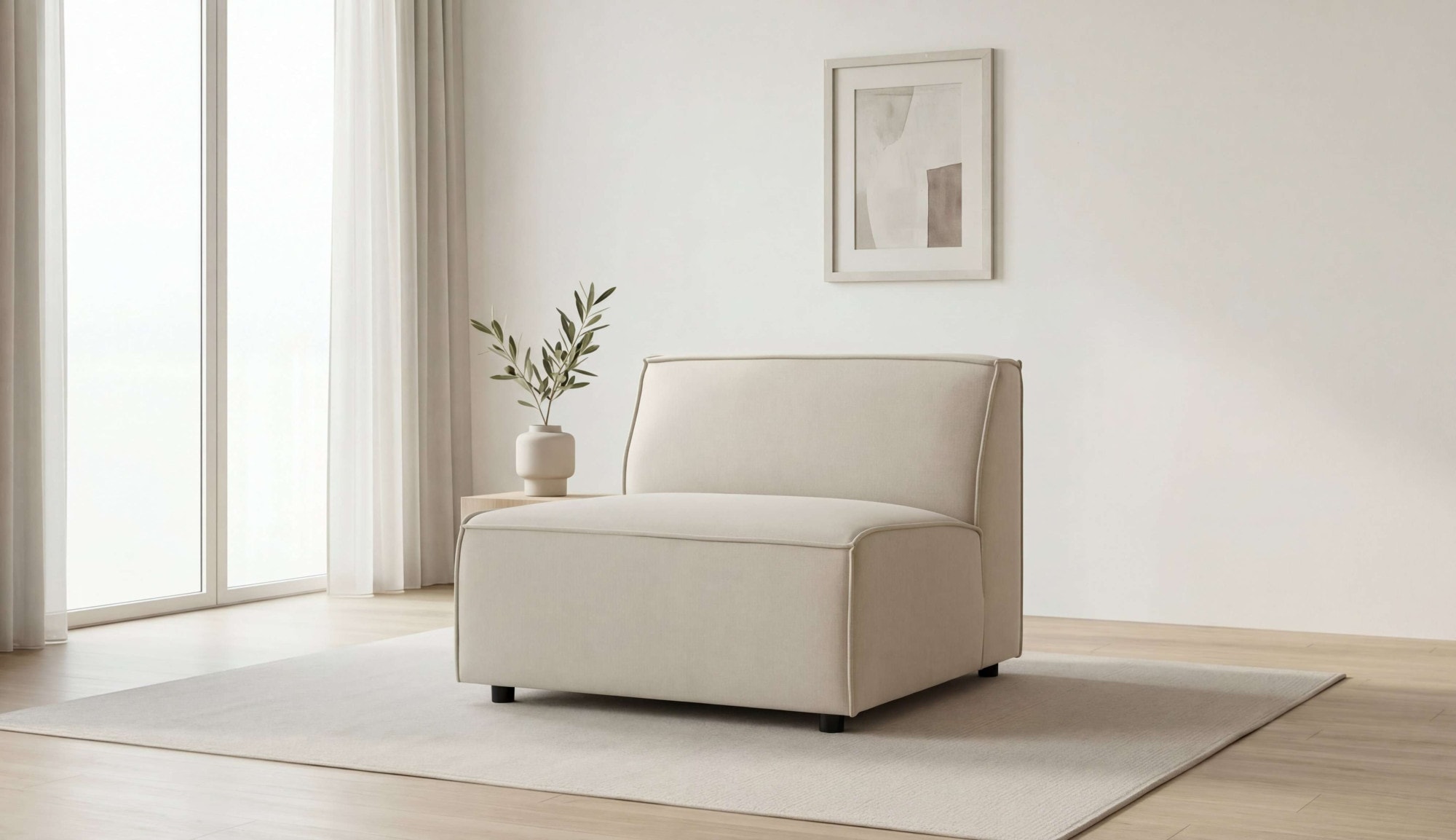 OTTO home Sessel »Jorrena, extra weicher Chenille-Stoff« Armloser 1-Sitzer, 3 Komfortstufen, 90x105 cm, mit Wellenunterfederung