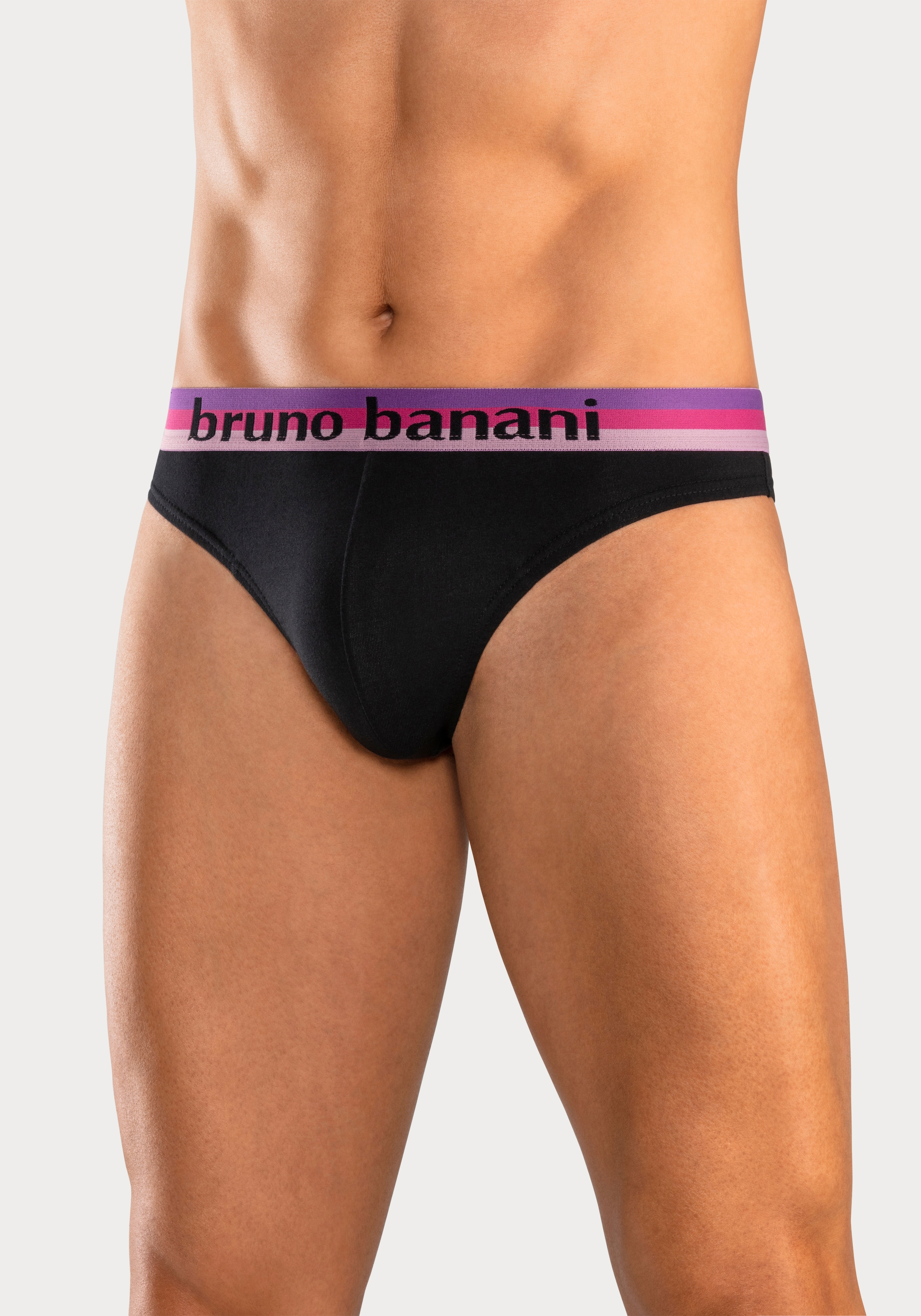 Bruno Banani String, (Packung, 5 St.), mit Streifen Logo Webbund