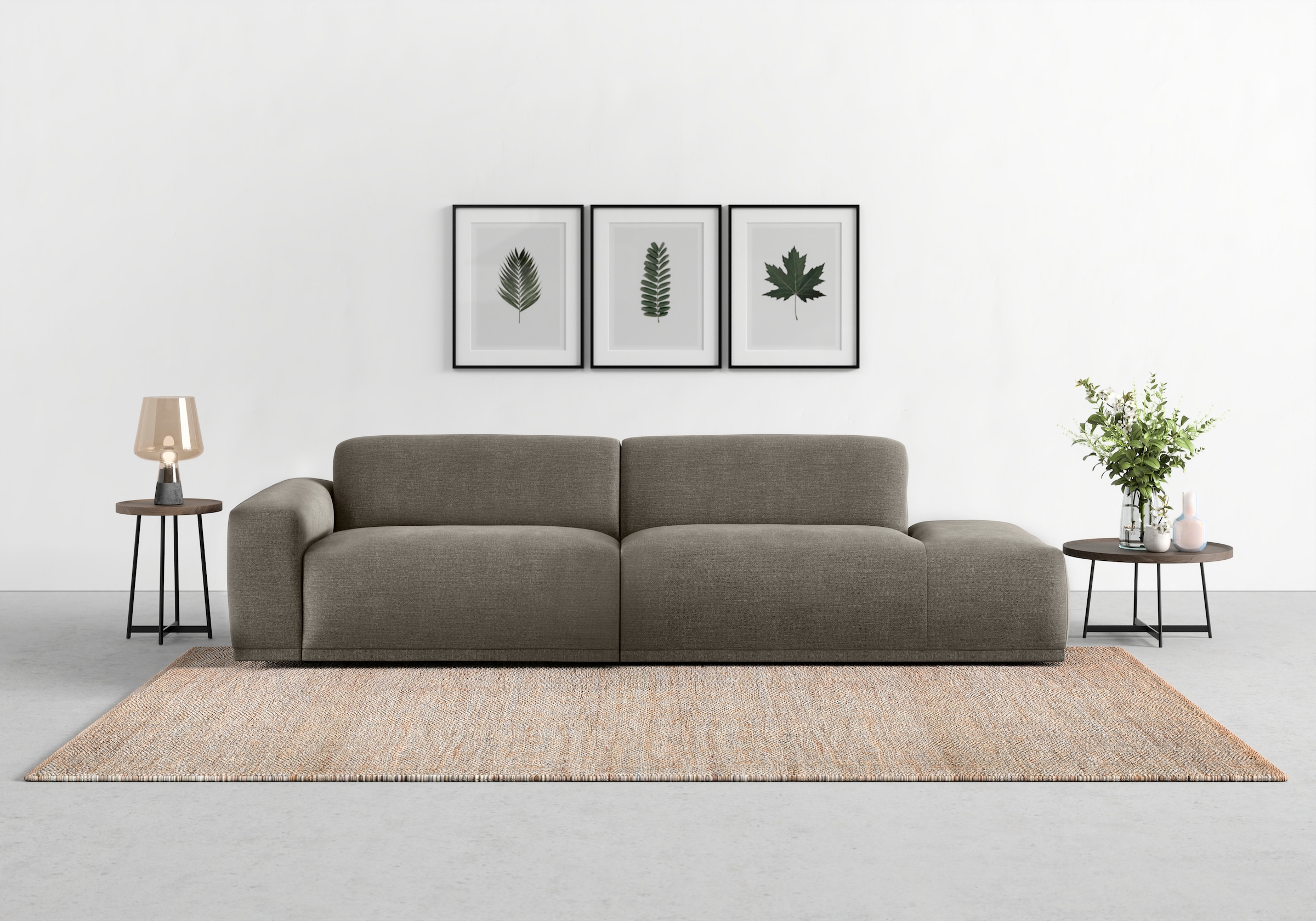 TRENDMANUFAKTUR Big-Sofa »Braga, mit hochwertigem Kaltschaum, Megasofa, in Cord erhältlich«, modernes Big-Sofa, Couch mit hohem Sitzkomfort, 277/72/107 cm (B/H/T)