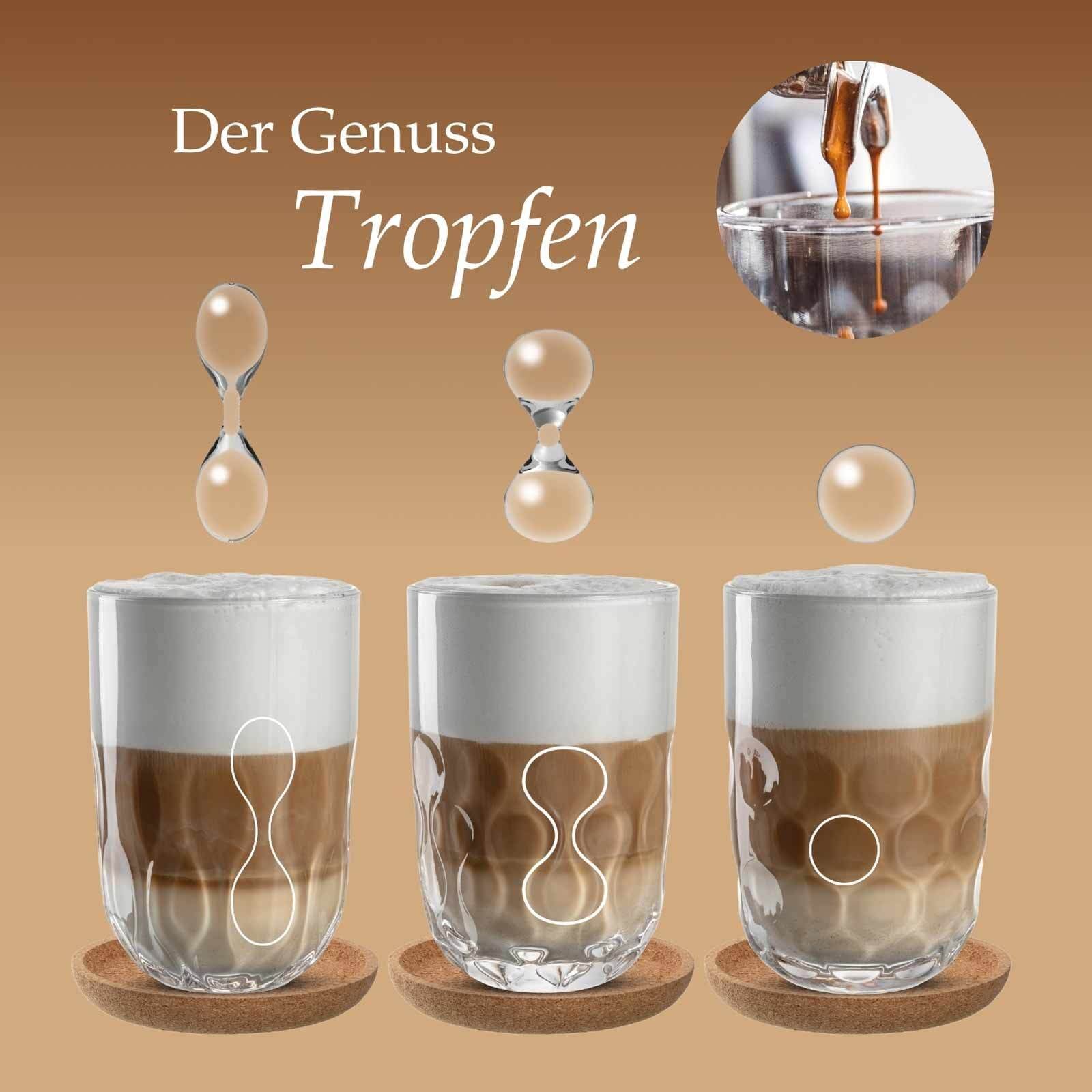 LEONARDO Latte-Macchiato-Glas »Latte Macchiato Gläser (1) Gocce 390 ml 2er Set transparent«