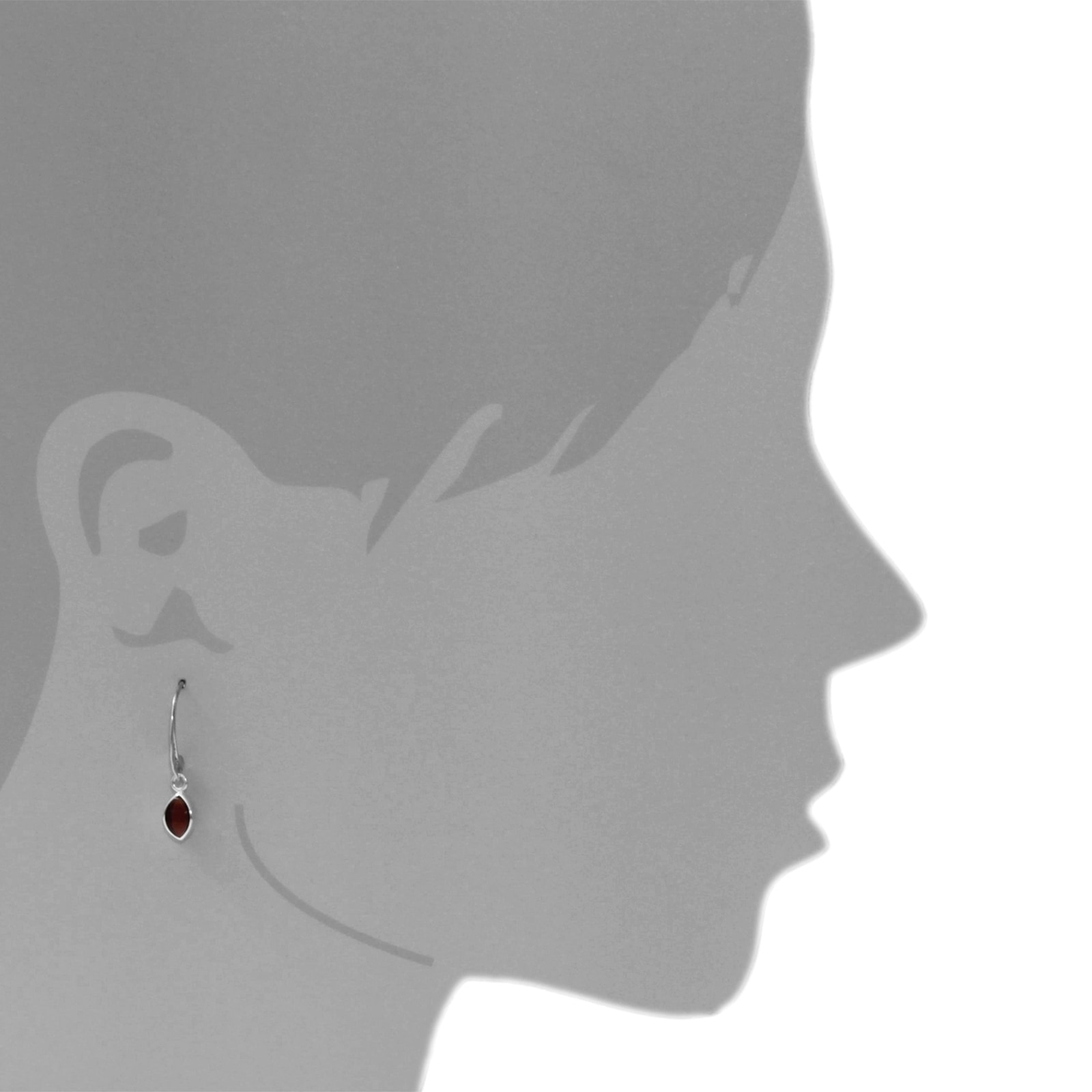 OSTSEE-SCHMUCK Paar Ohrhänger »- Classic 8 x 4 mm - Silber 925/000 - Bernstein«