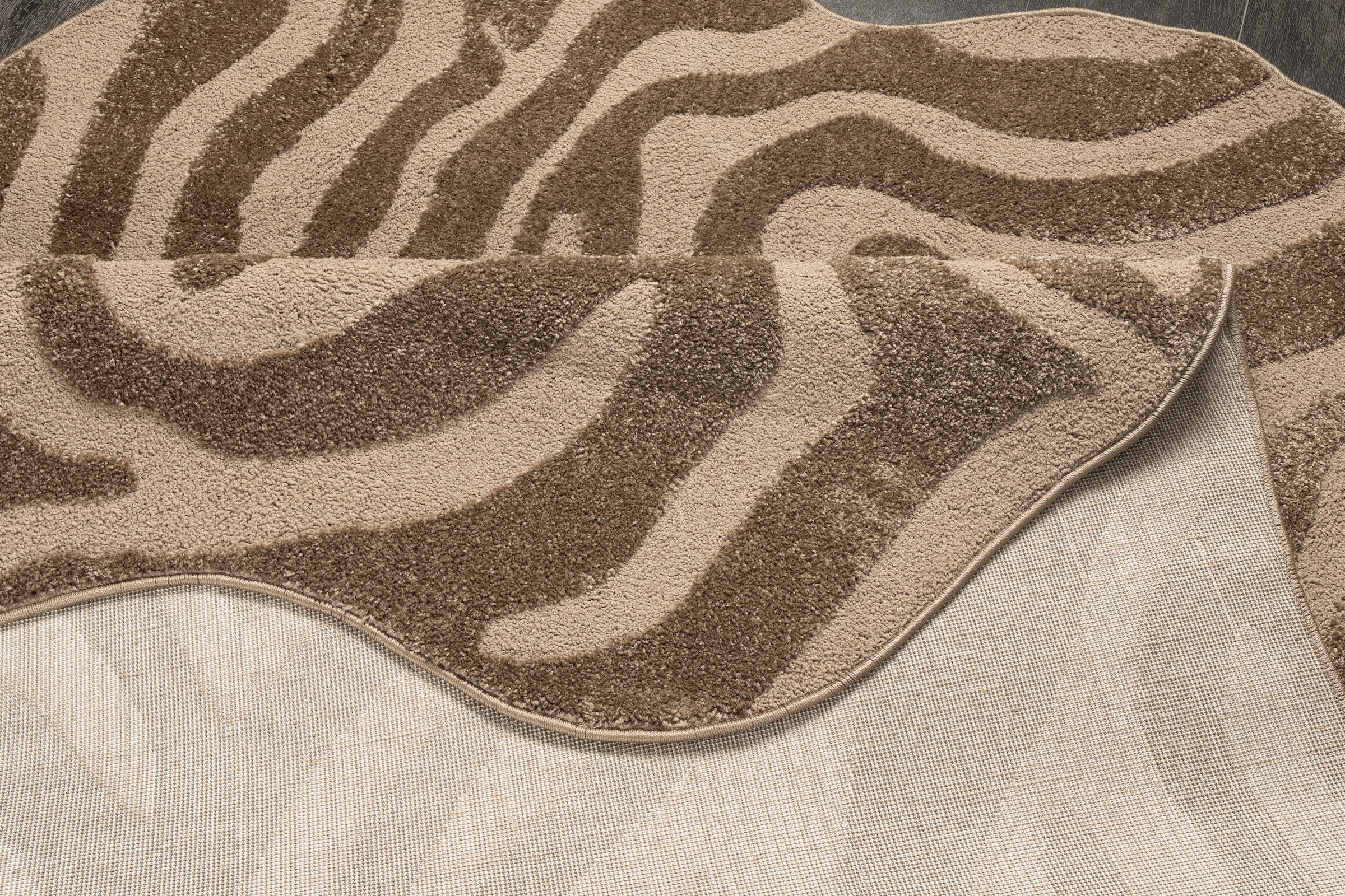 OTTO home Teppich »Zebra, besondere Form, Animal-Look« rechteckig 12 mm Höhe moderner Animal-Print, Tiermotiv, Wohnzimmer, Schlafzimmer