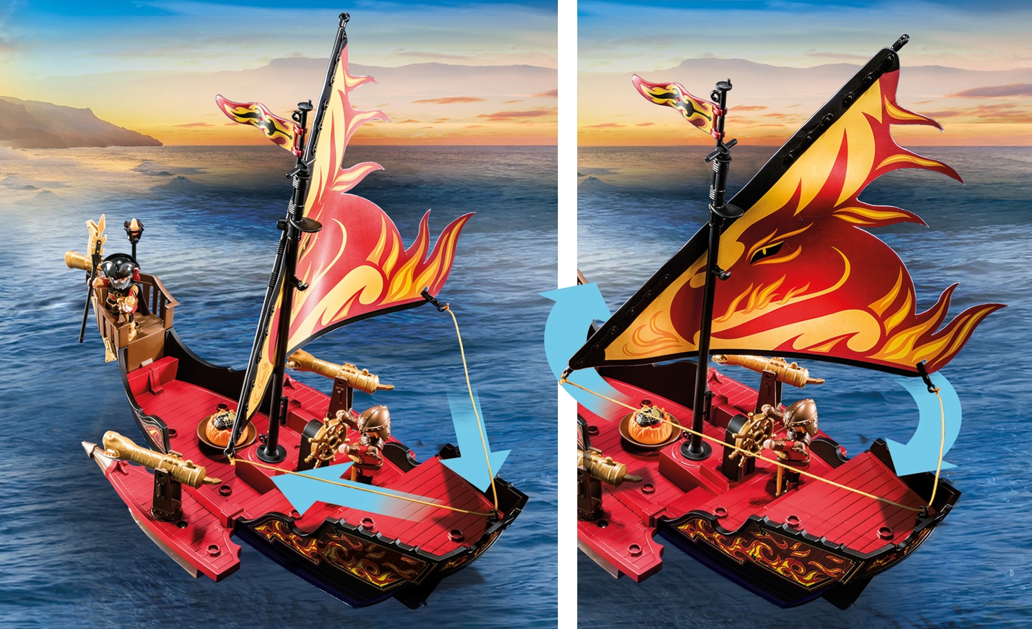 Playmobil® Konstruktions-Spielset »Burnham Raiders Feuerschiff (70641), Novelmore«, (55 St.), Made in Germany
