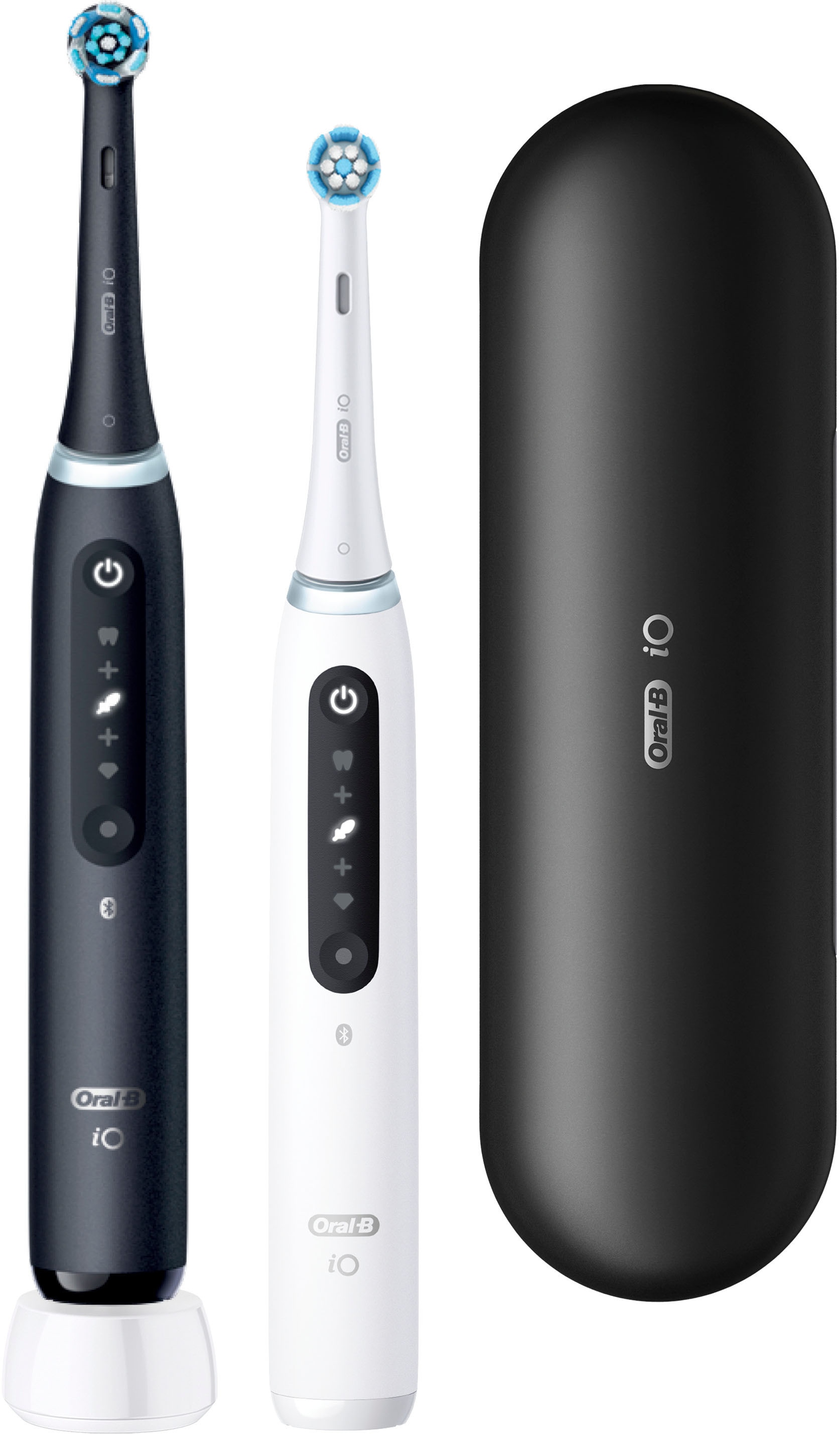 Oral-B Elektrische Zahnbürste »iO 5 Duopack« 2 Stk. Aufsteckbürsten mit Magnet-Technologie, LED-Anzeige, 5 Putzmodi, Reiseetui
