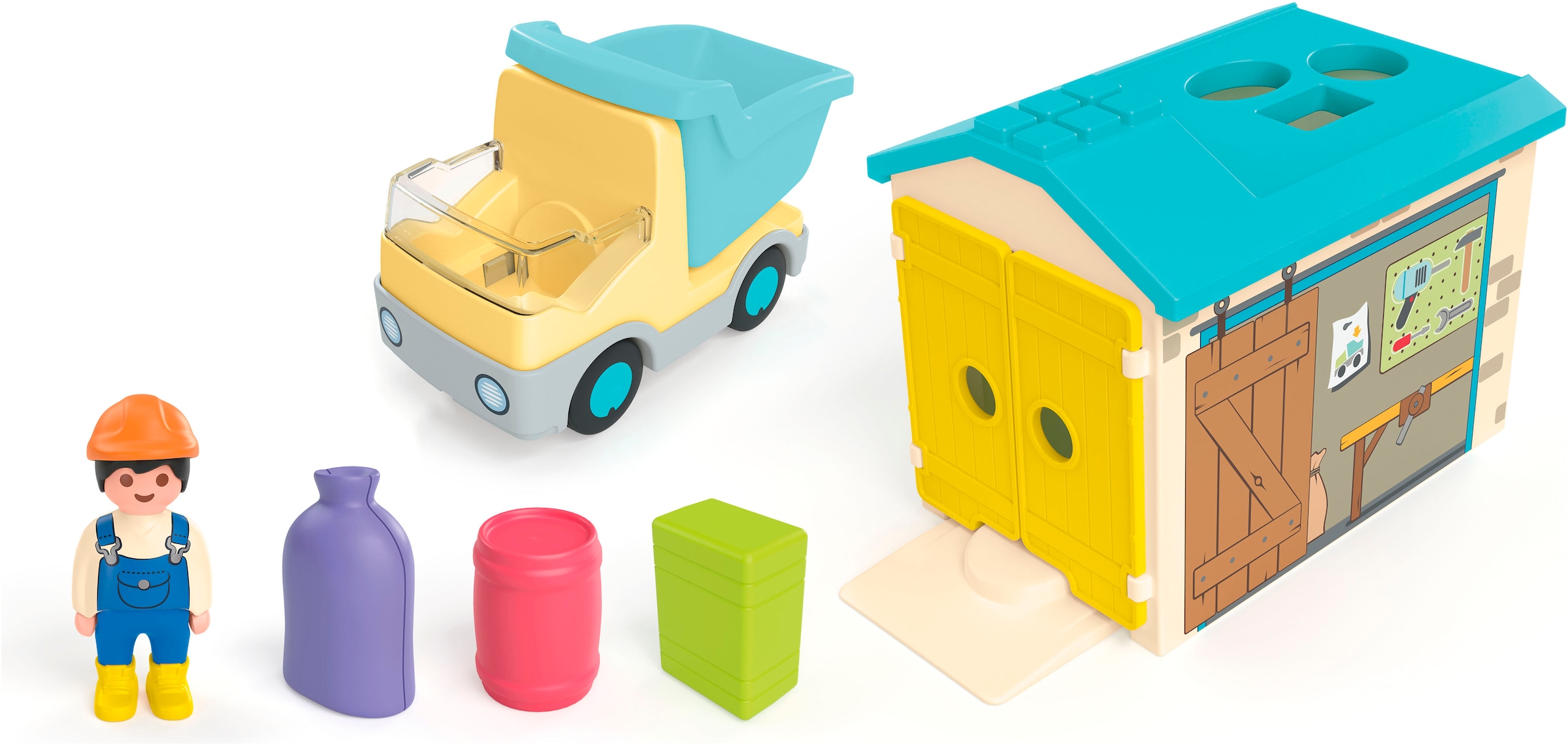 Playmobil® Konstruktions-Spielset »LKW mit Sortiergarage (71686), JUNIOR« Made in Europe