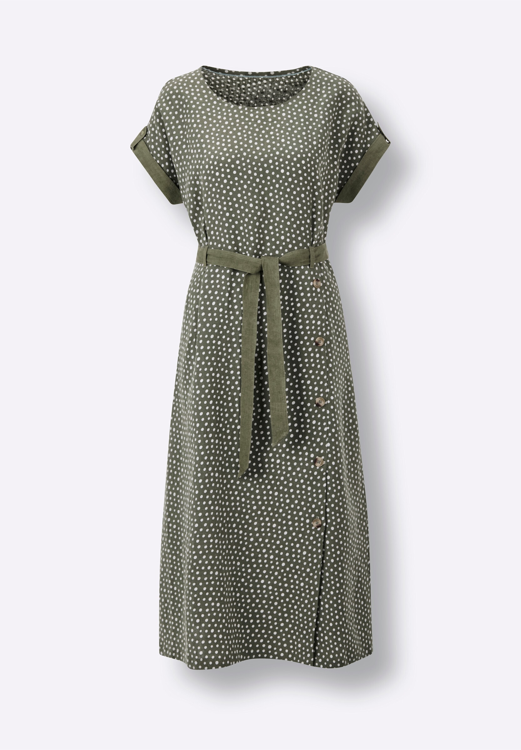creation L Sommerkleid »Leinen-Kleid Druckkleid aus reinem Leinen« Ohne Taschen