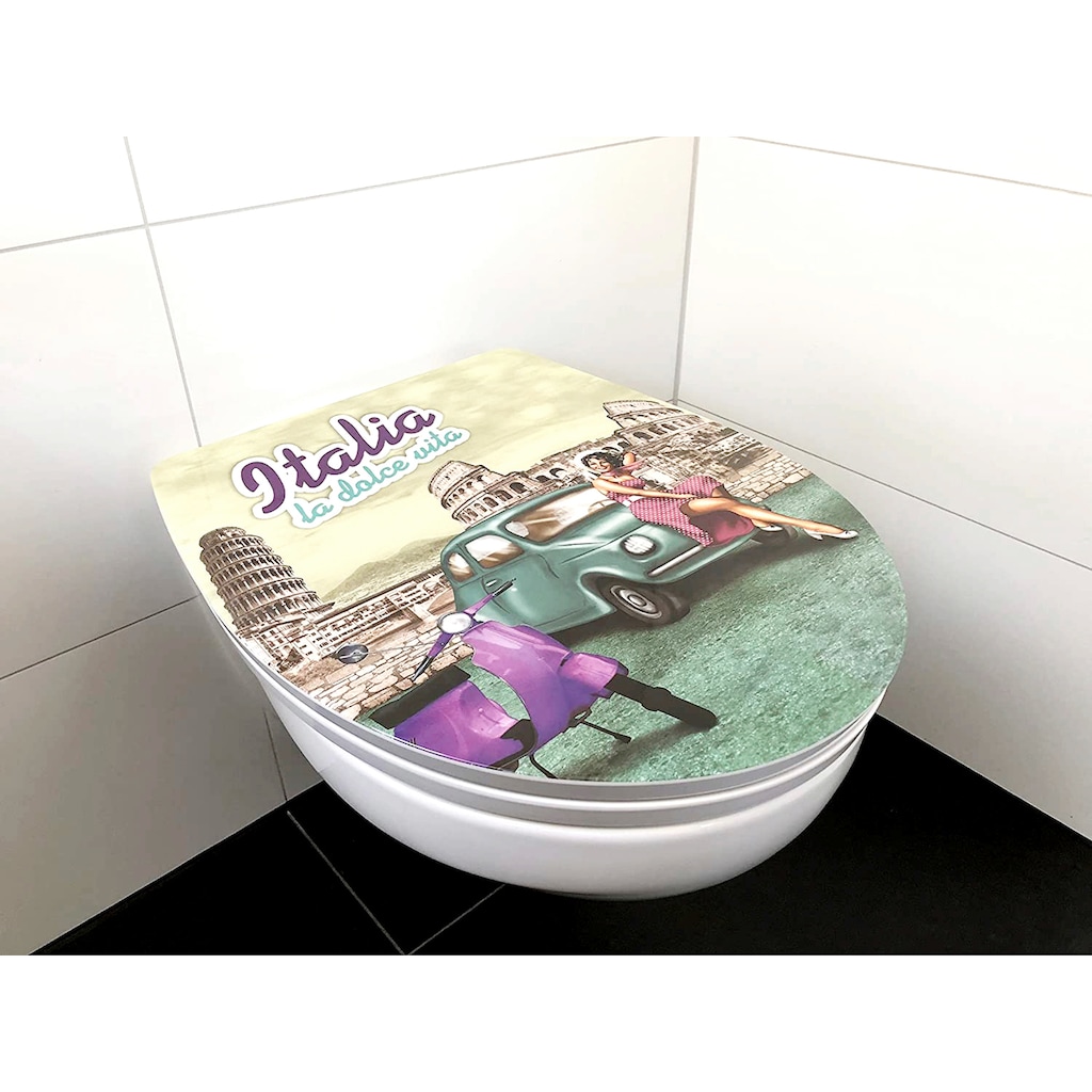 ADOB WC-Sitz »Italia la dolce vita«, Absenkautomatik, zur Reinigung auf Knopfdruck abnehmbar