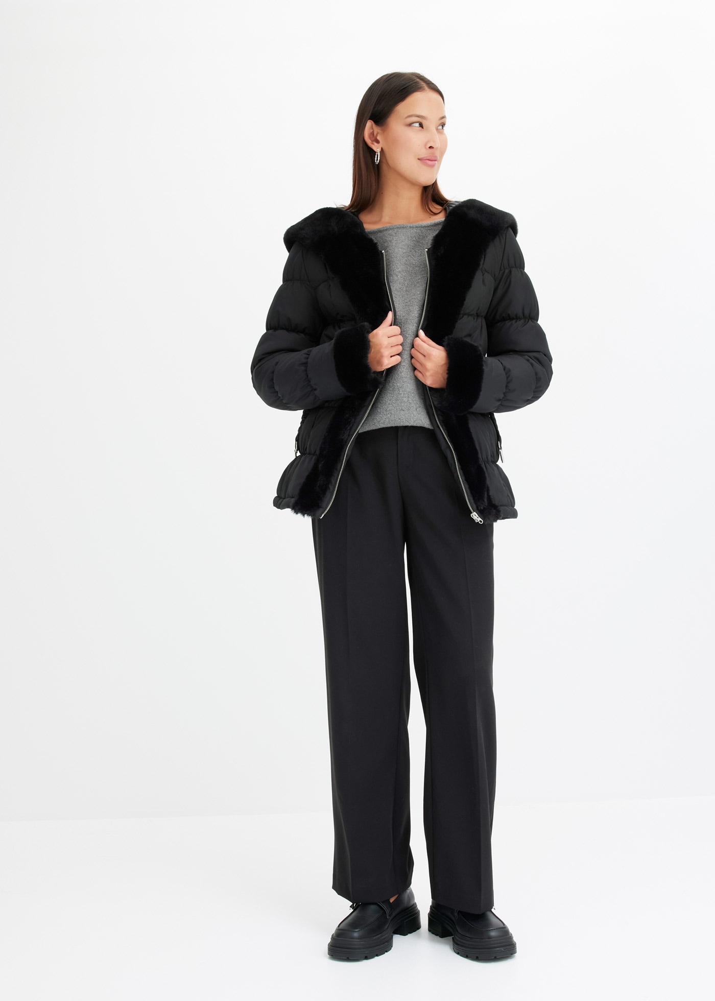 bonprix Steppjacke mit Kapuze