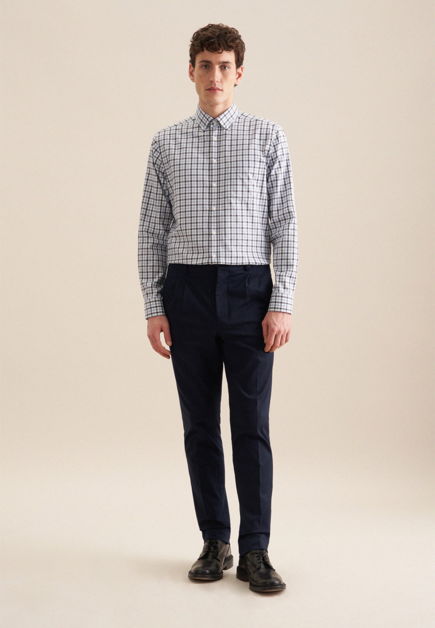 seidensticker Flanellhemd »Regular«, Regular Langarm Button-Down-Kragen Karo