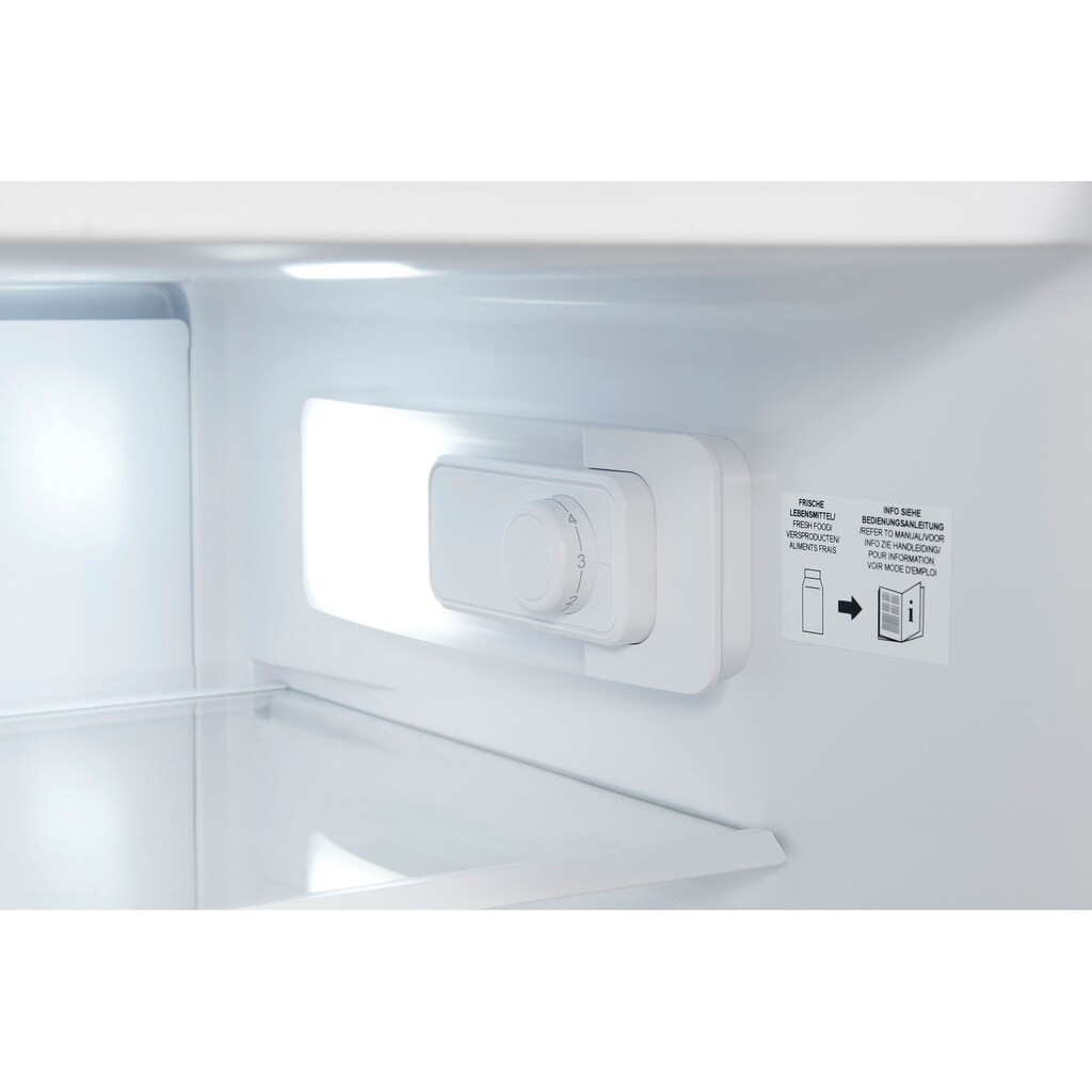 exquisit Kühlschrank, KS15-V-040D inoxlook, 85,5 cm hoch, 54,5 cm breit, Energieeffizienzklasse D, 123 Liter Nutzinhalt