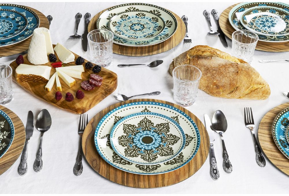 Villa d'Este Teller-Set »Geschirr-Set Cala Jondal«, (Set, 18 tlg.), Service, Tafelservice, 18 Teile, für 6 Personen