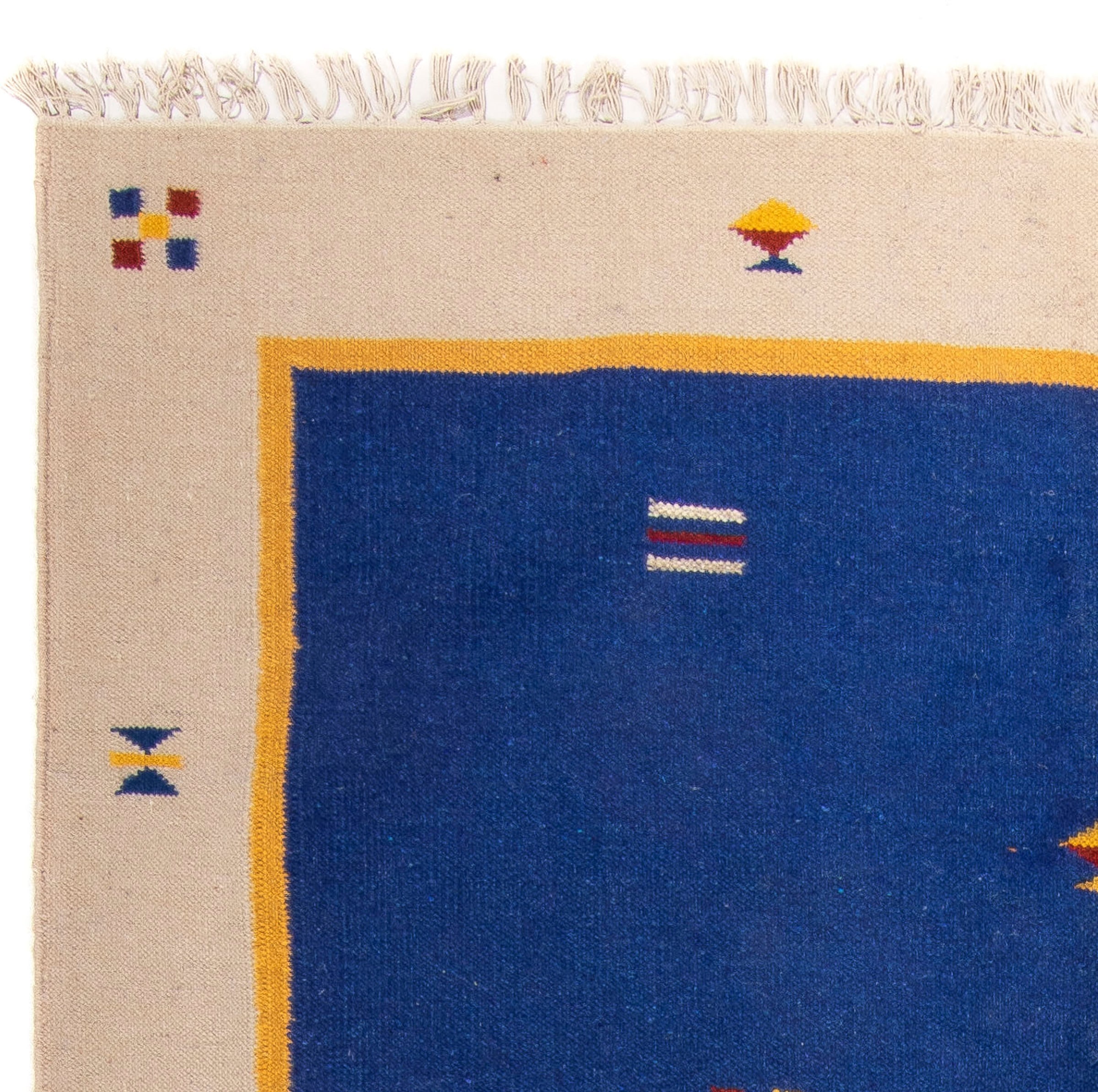 morgenland Wollteppich »Kelim - Trendy - 240 x 170 cm - dunkelblau«, rechteckig, Wohnzimmer, Einzelstück