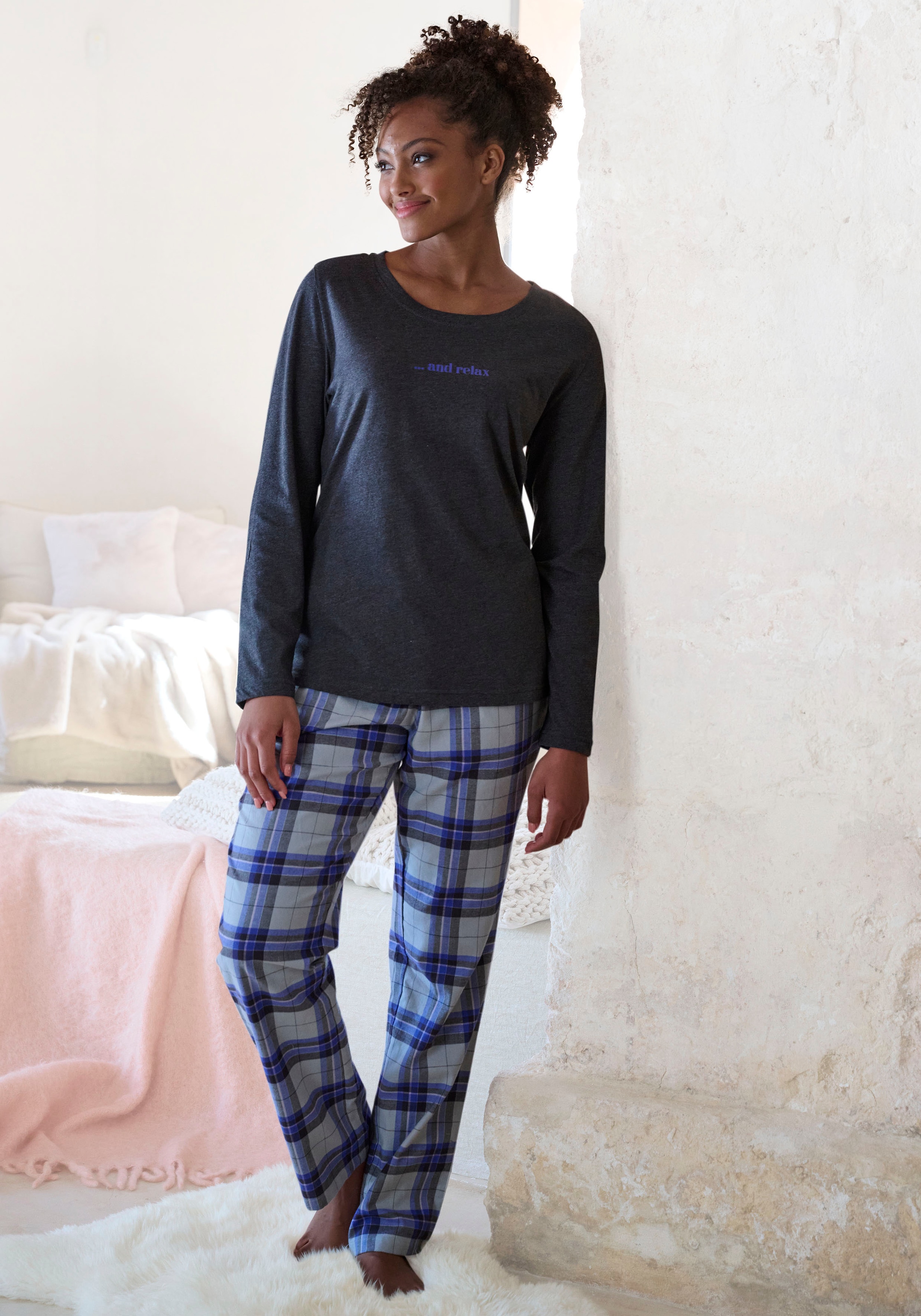 Vivance Dreams Pyjama, (2 tlg.), aus kuschelig weichem Flanell online  bestellen
