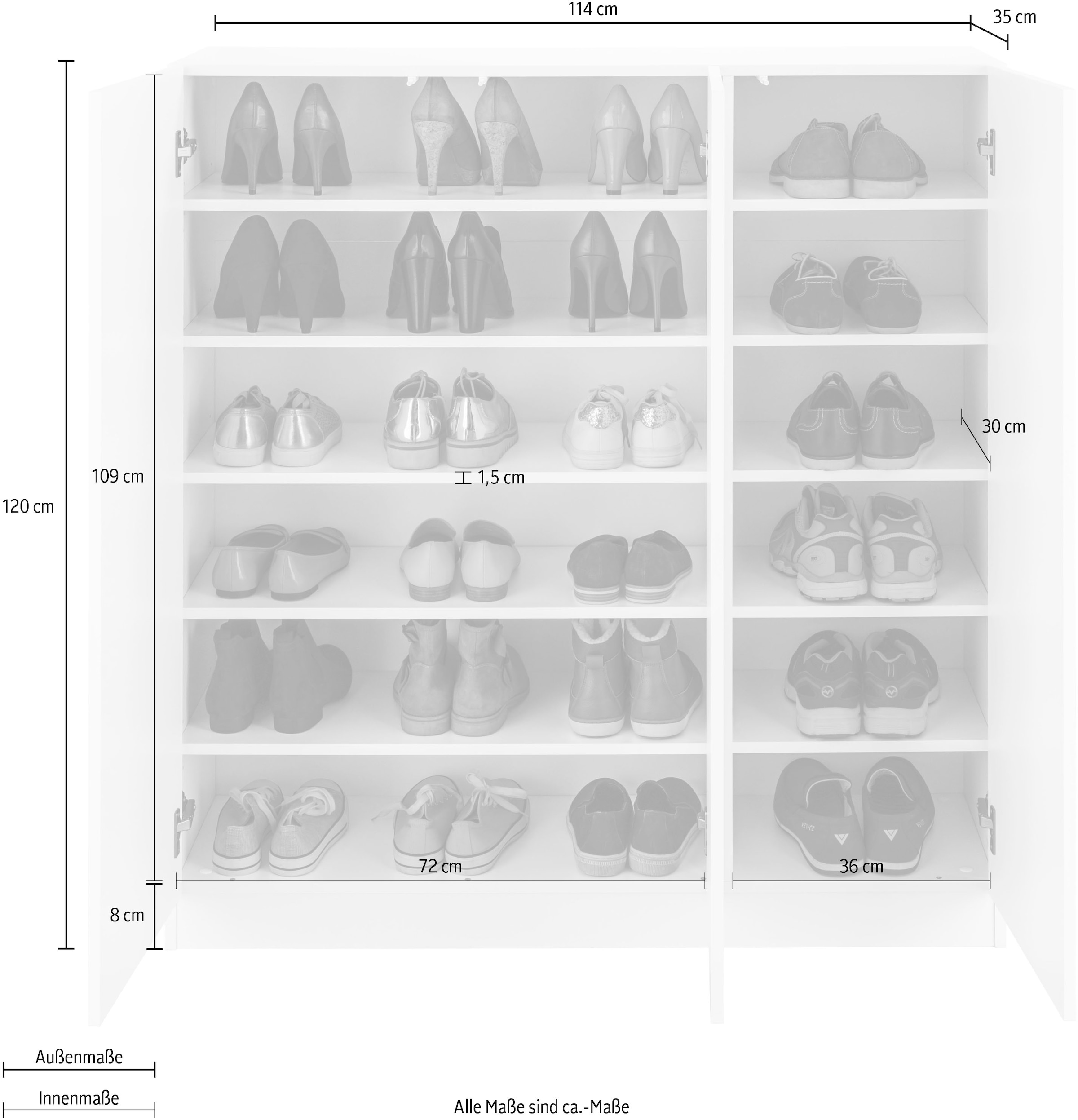 borchardt Möbel Schuhschrank »Vaasa3«, Breite 114 cm