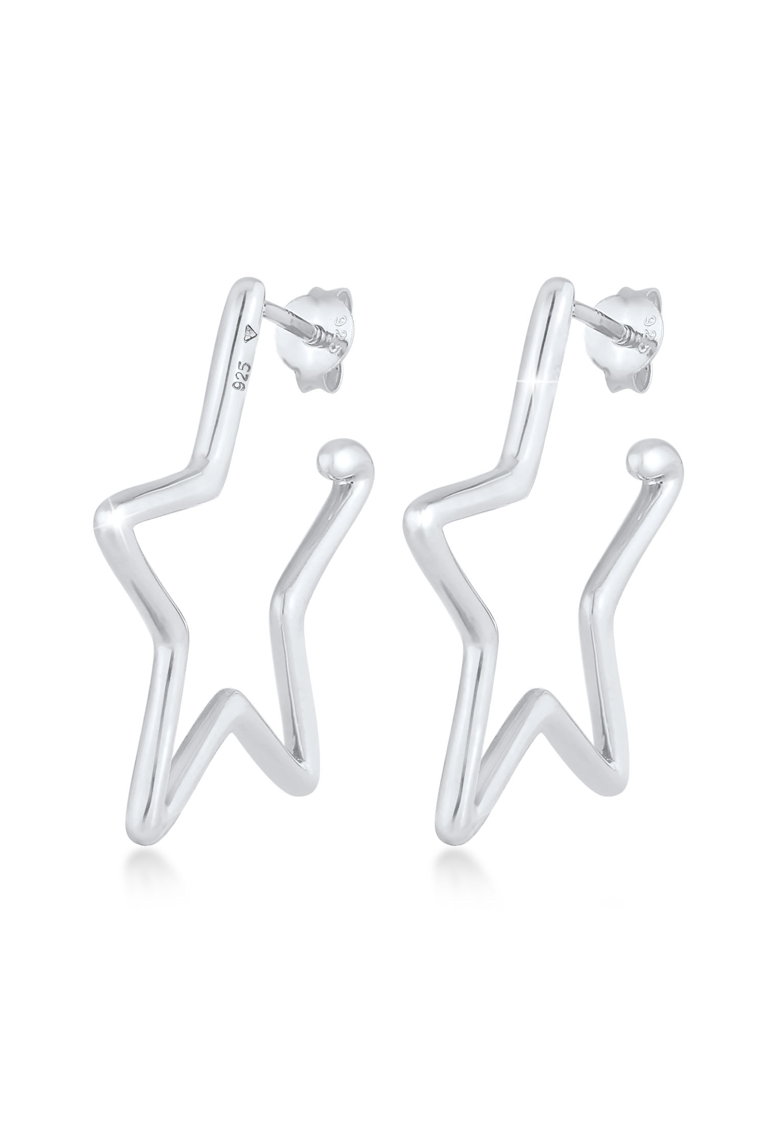Elli Paar Ohrstecker »Ohrringe Creolen Stecker Stern Astro Filigran 925 Silber«