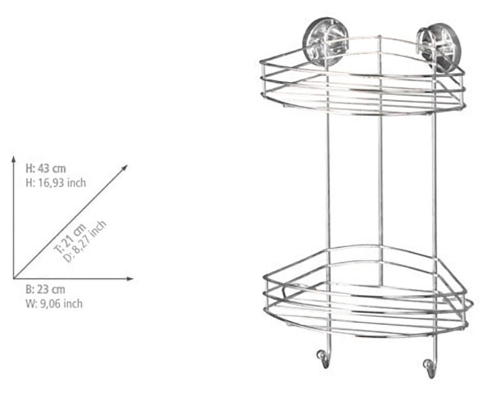WENKO Duschablage »Vacuum-Loc 2 Etagen«, 2 Etagen
