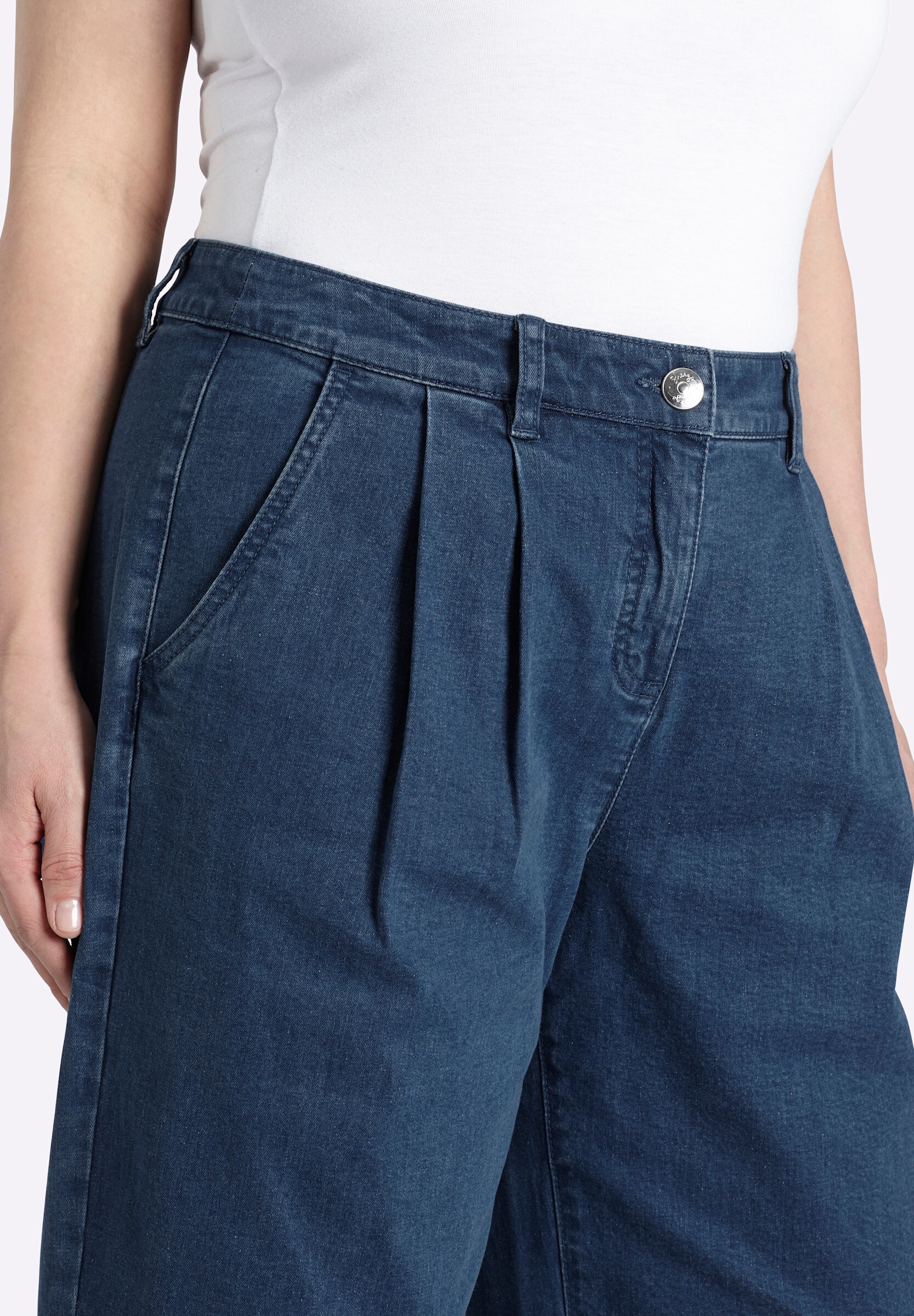 Sheego Weite Jeans »Culotte Culotte aus Denim, mit Bundfalten«