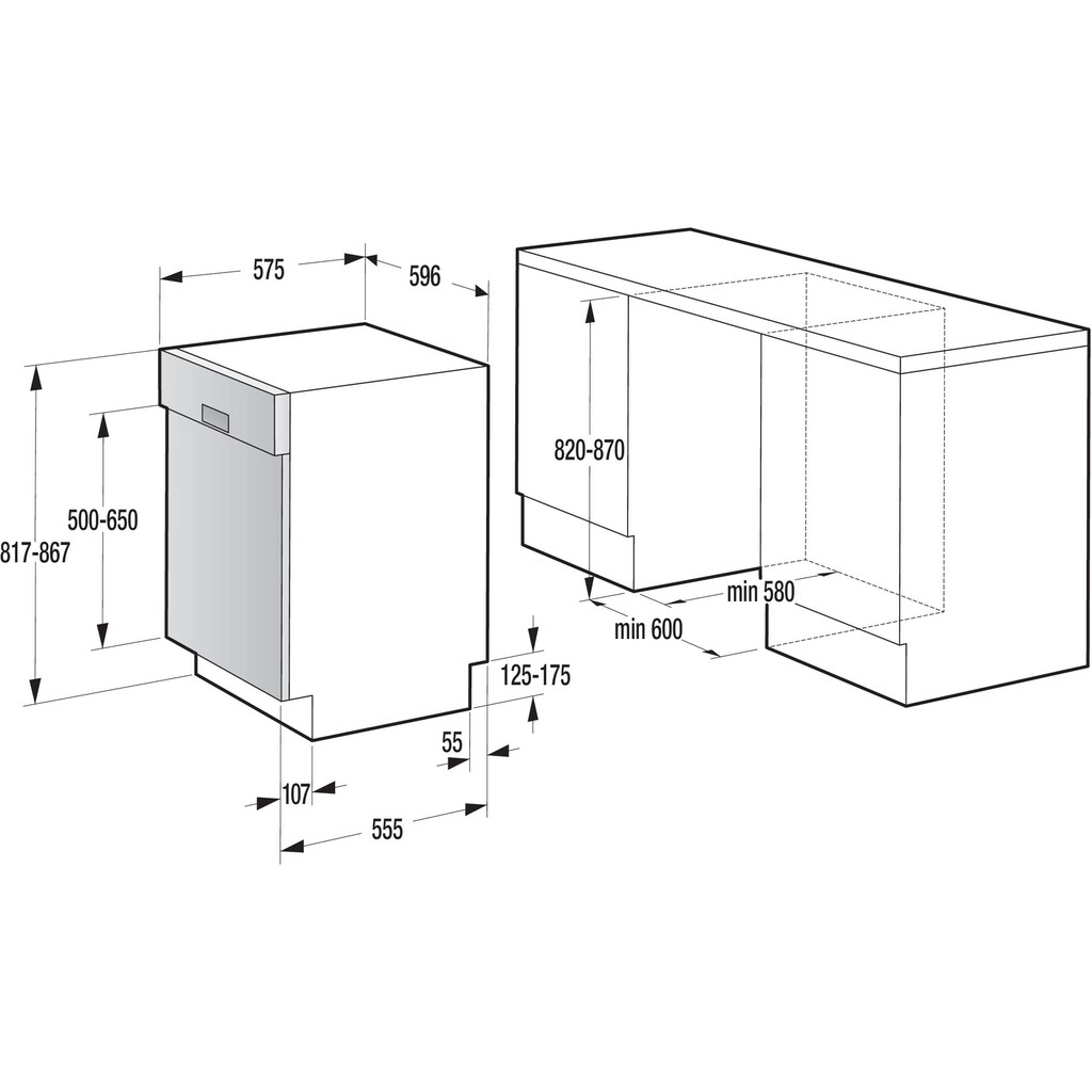 GORENJE teilintegrierbarer Geschirrspüler »GI661C60X«, GI661C60X, 16 Maßgedecke