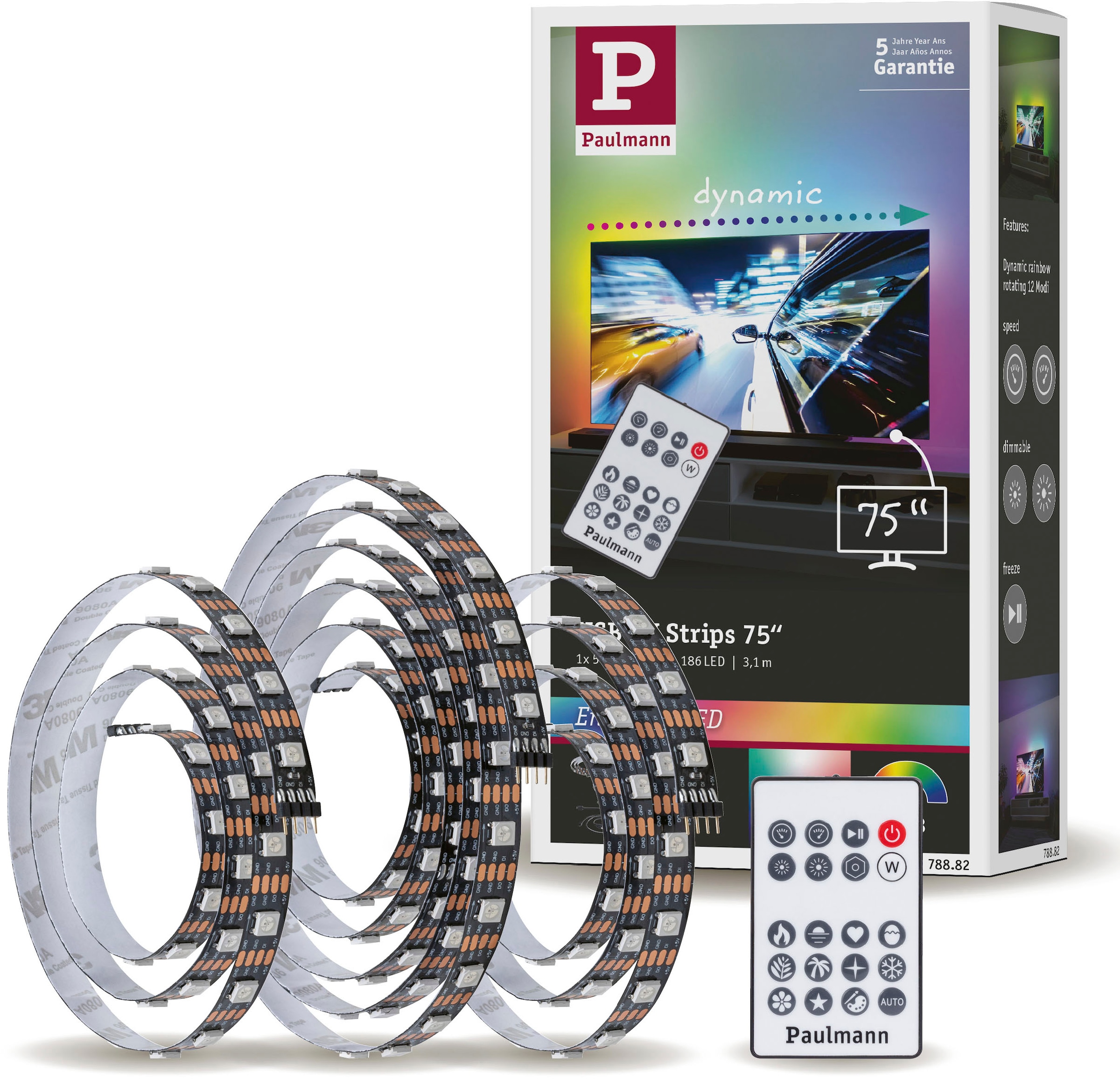 LED-Streifen »USB LED Strip TV-Beleuchtung 75 Zoll 3,1m Dynamic Rainbow RGB 5W«, 1...