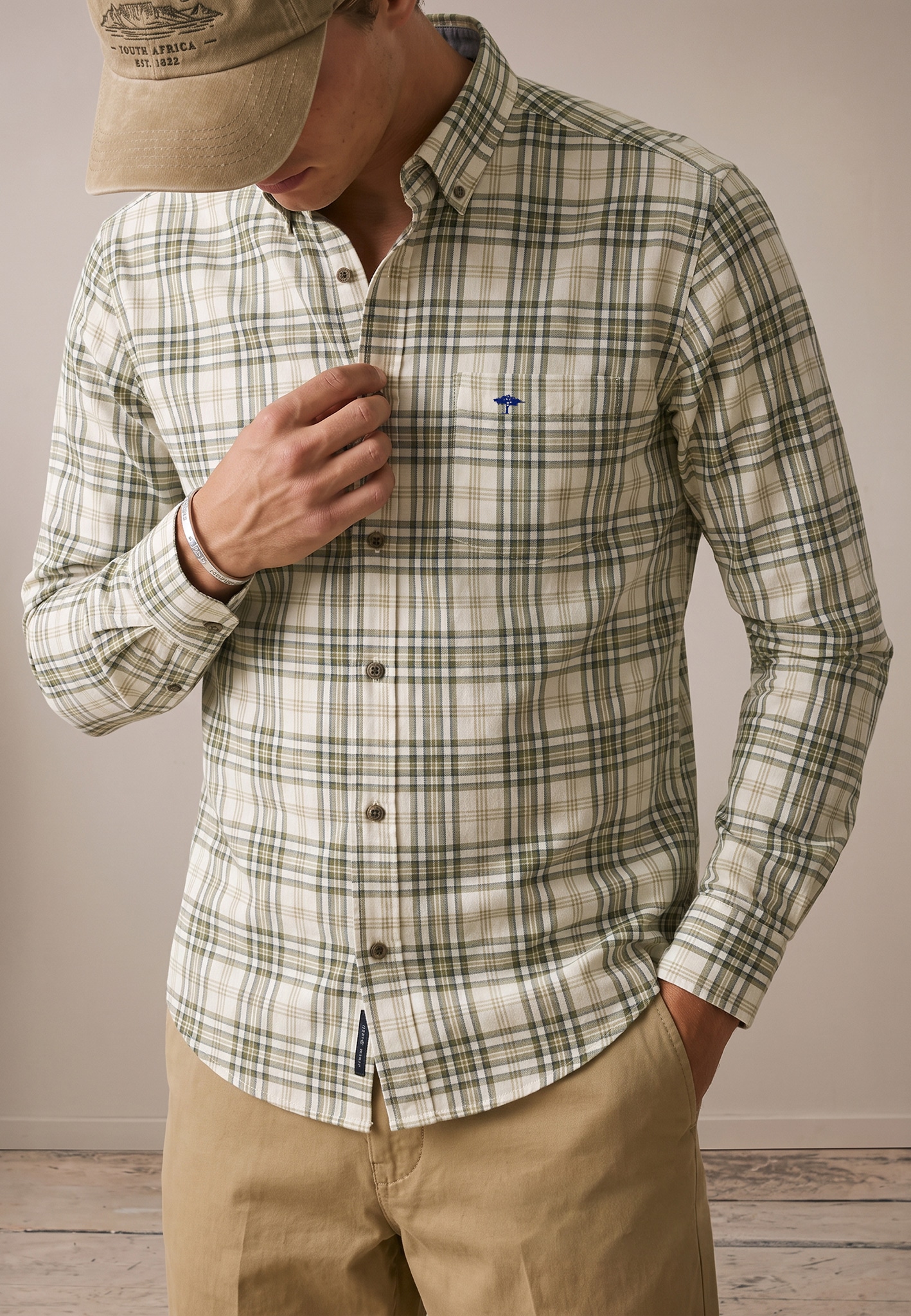 FYNCH-HATTON Karohemd mit Button-Down-Kragen