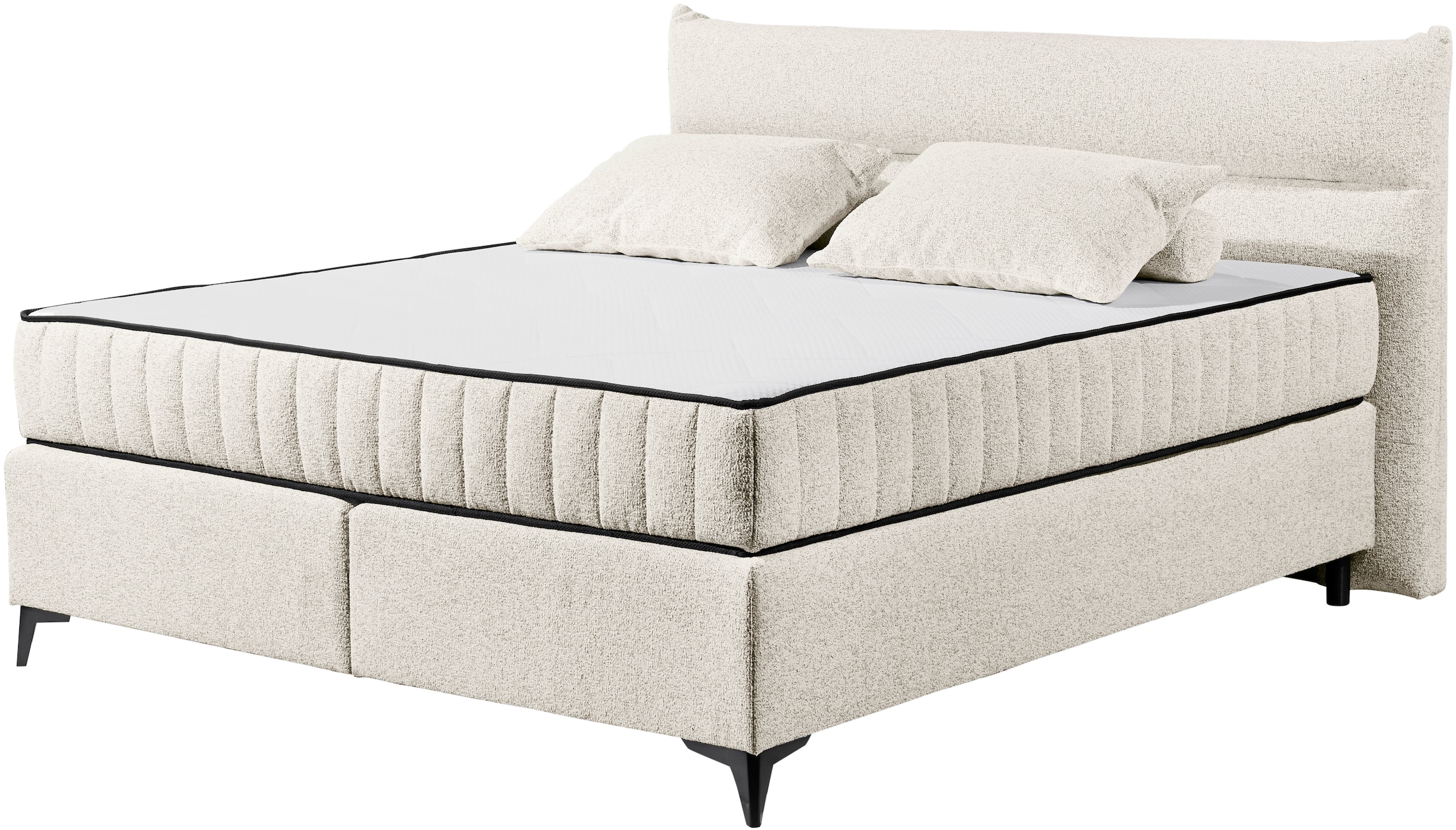 ED EXCITING DESIGN Boxspringbett »Vlieland«, Premium 9-Zonen-Tonnentaschenfederkern Duo-Matratze mit Kokosmatte
