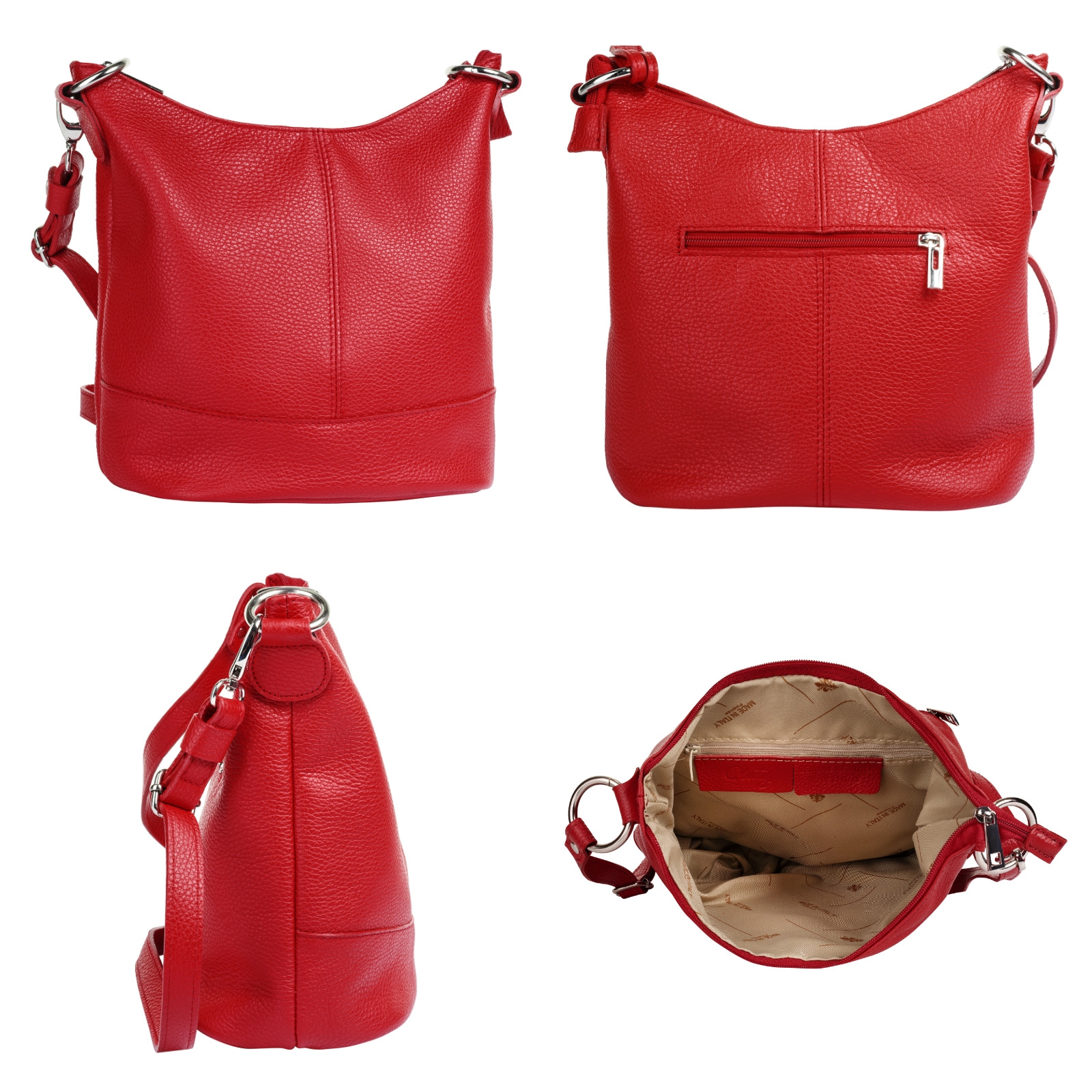 Cluty Umhängetasche, echt Leder, Made in Italy