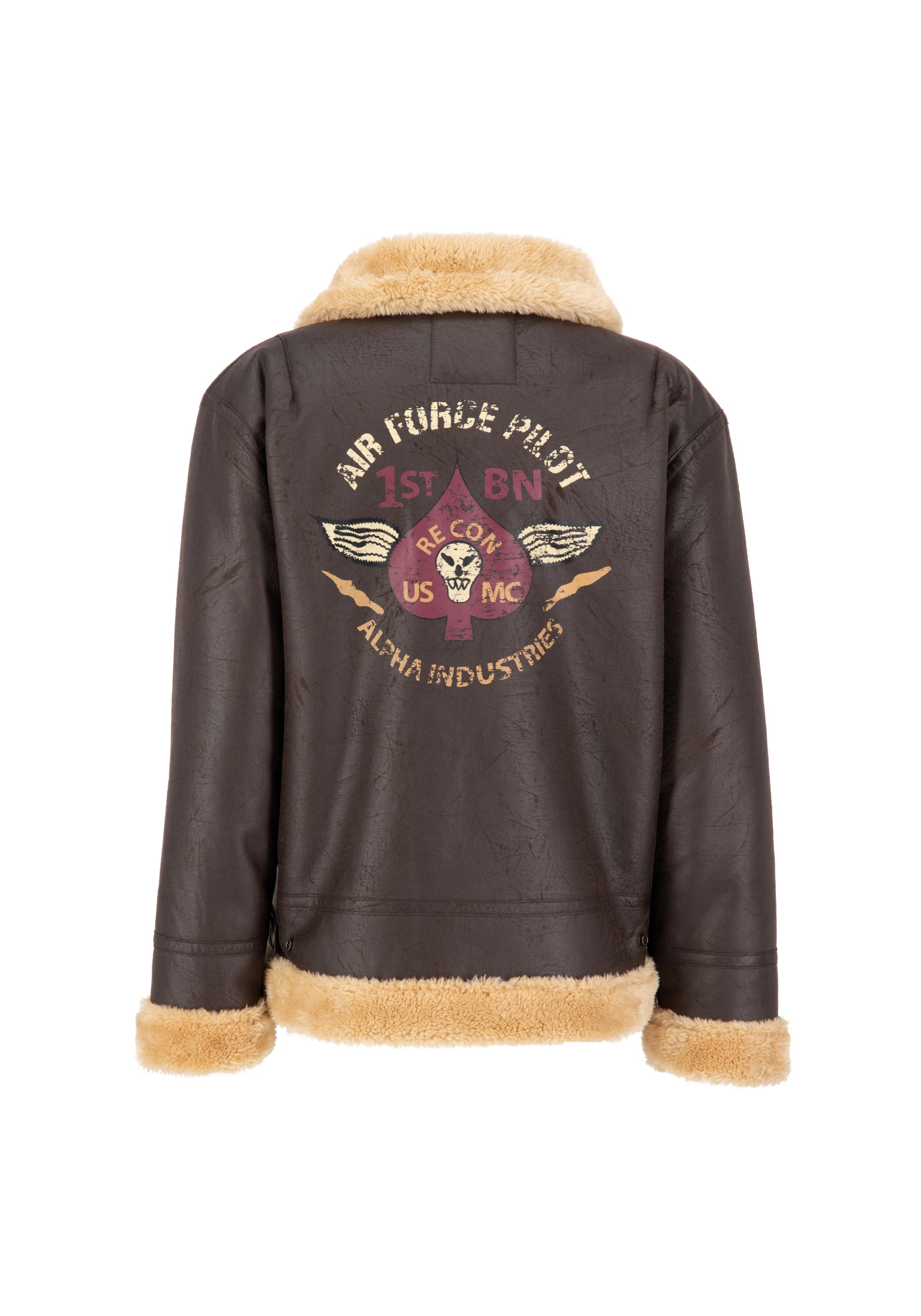 Alpha Industries Lederjacke »Alpha Industries Men - Leather & Vegan Jackets B-3 FL Custom«
