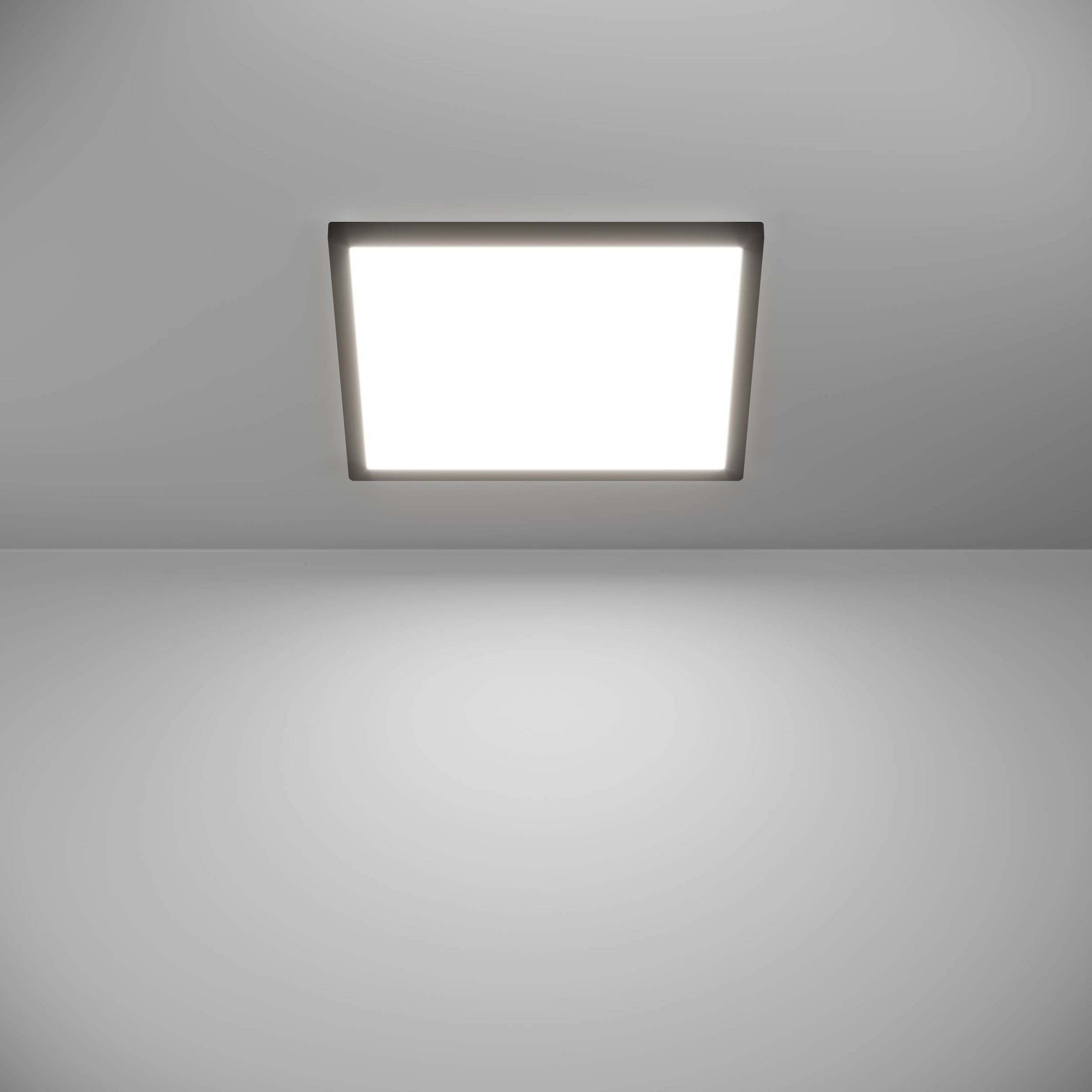EGLO Deckenleuchte »Rovito-Z Deckenlampe, ZigBee 3.0, Kunststoff, Badezimmerlampe, IP44« LED-Modul 1 Stk. Kaltweiß | RGB Wand-/Deckenleuchte - L39 x B39 x H3 cm - schwarz - 17,6W inkl.