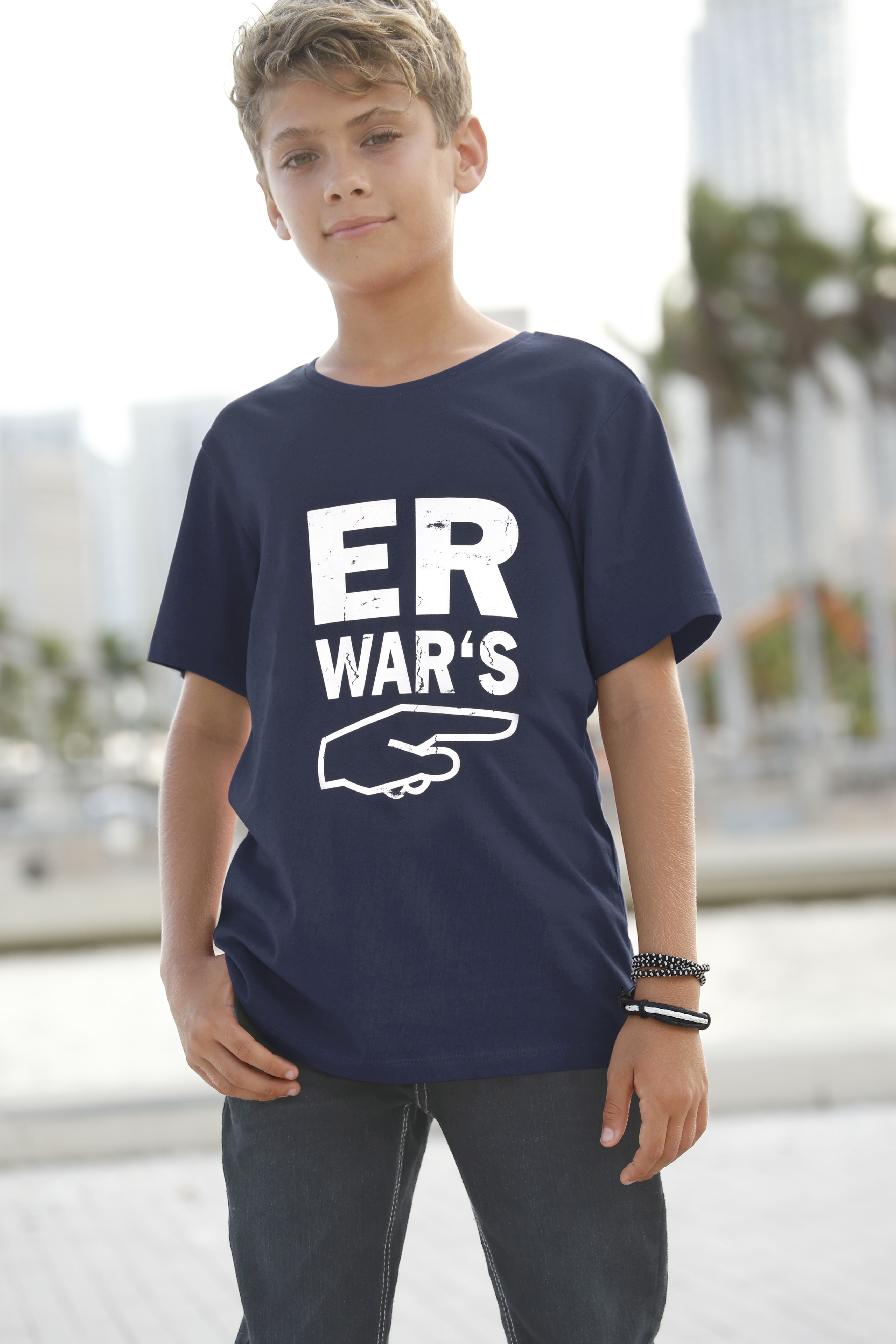 T-Shirt »ER WAR`S«, Spruch