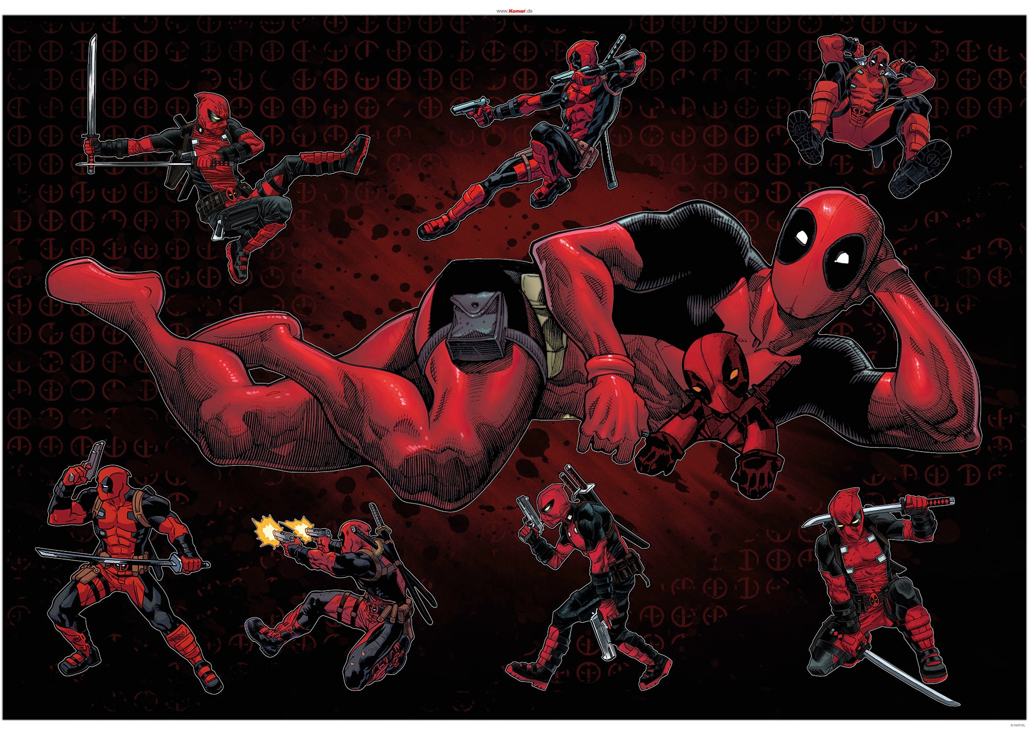Komar Wandtattoo »Deadpool Posing«, (8 St.), 100x70 cm (Breite x Höhe), selbstklebendes  Wandtattoo kaufen online bei OTTO
