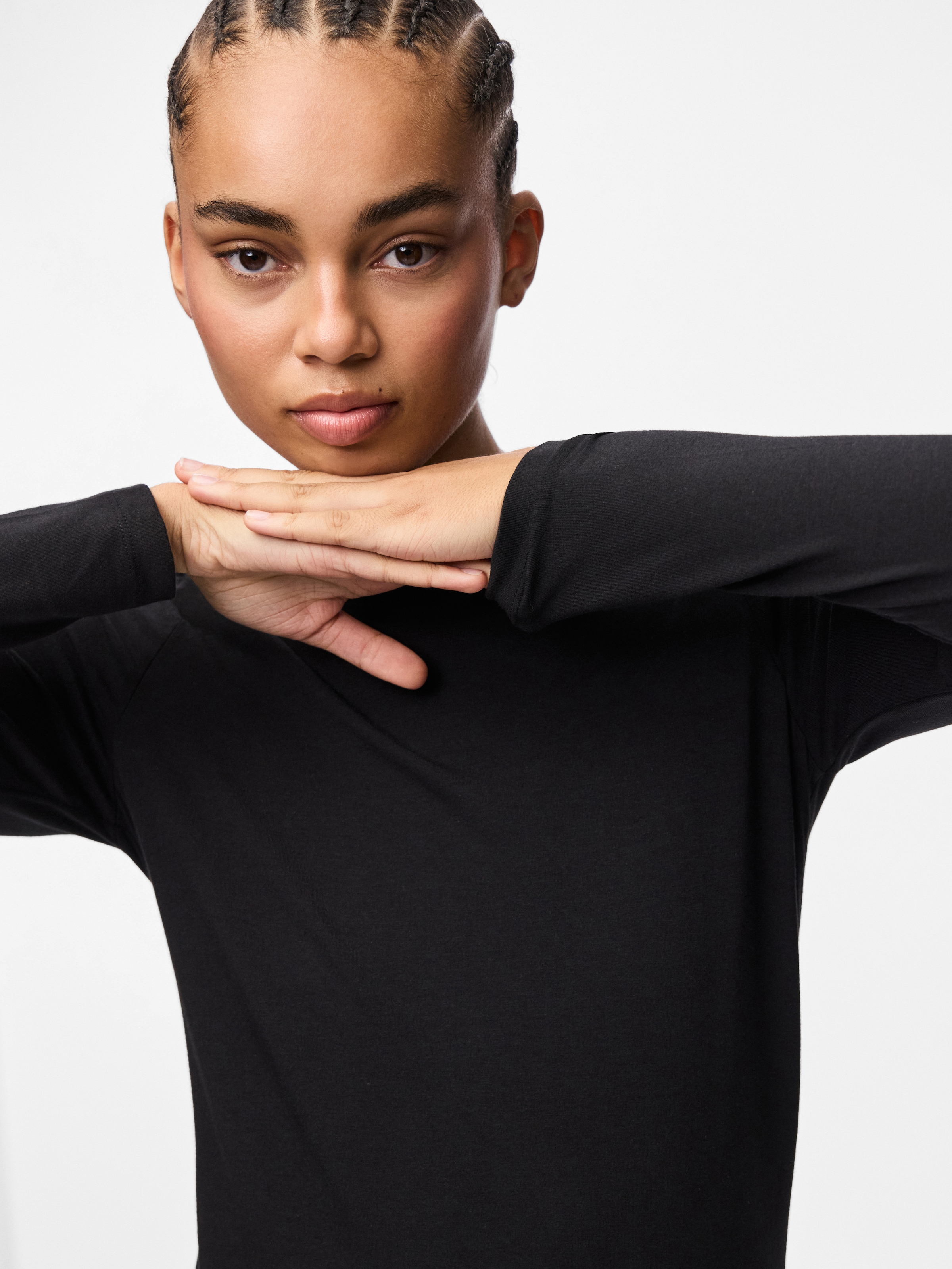 pieces Langarmshirt »PCSIRENE LS TEE JRS NOOS« Baumwollmischung, slim fit