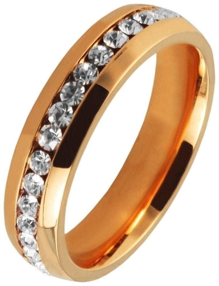 Adelia´s Fingerring »Damen Ring aus Edelstahl mit Strass Steinchen«