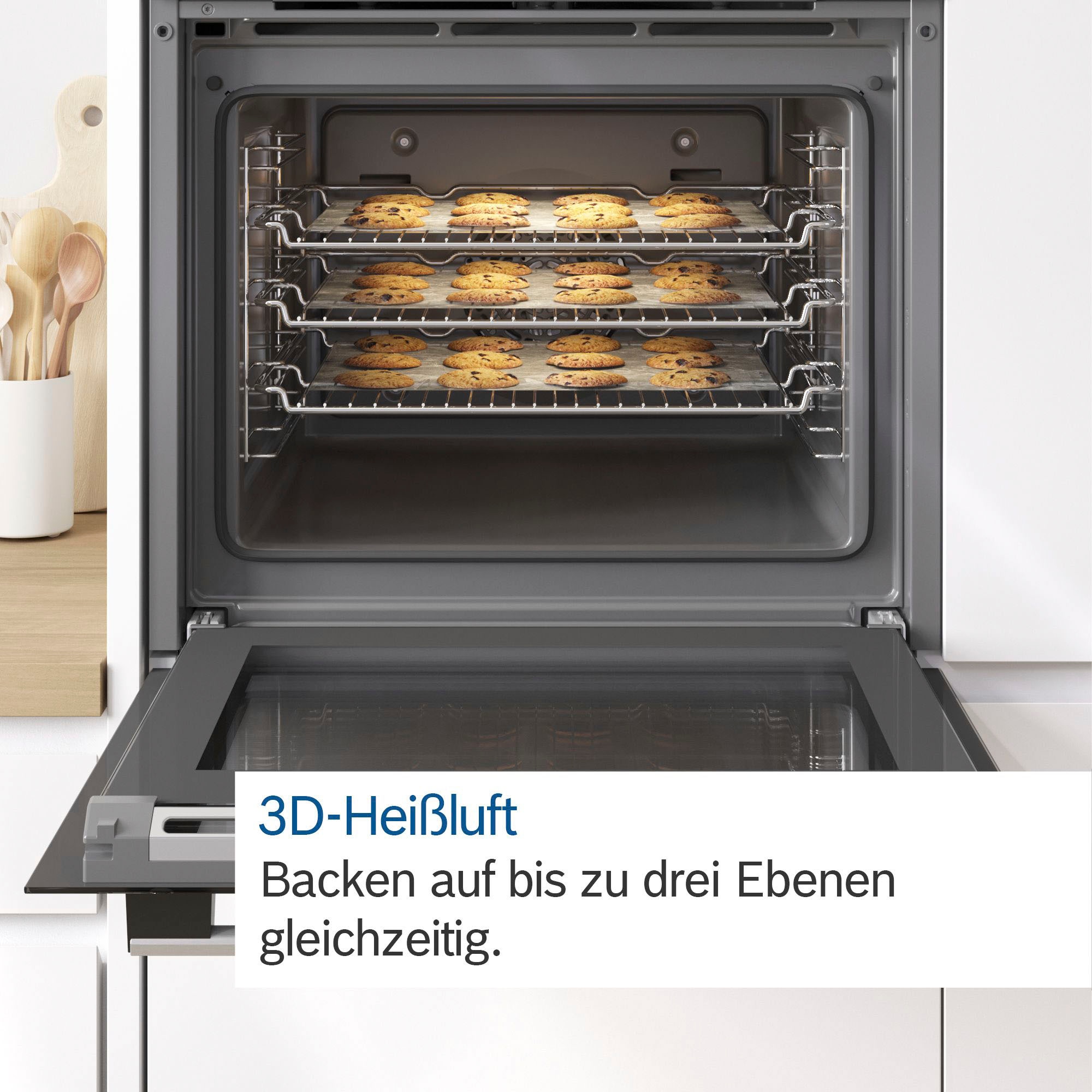 BOSCH Elektro-Herd-Set »HEA517BS0«, mit Teleskopauszug nachrüstbar, Hydrolyse