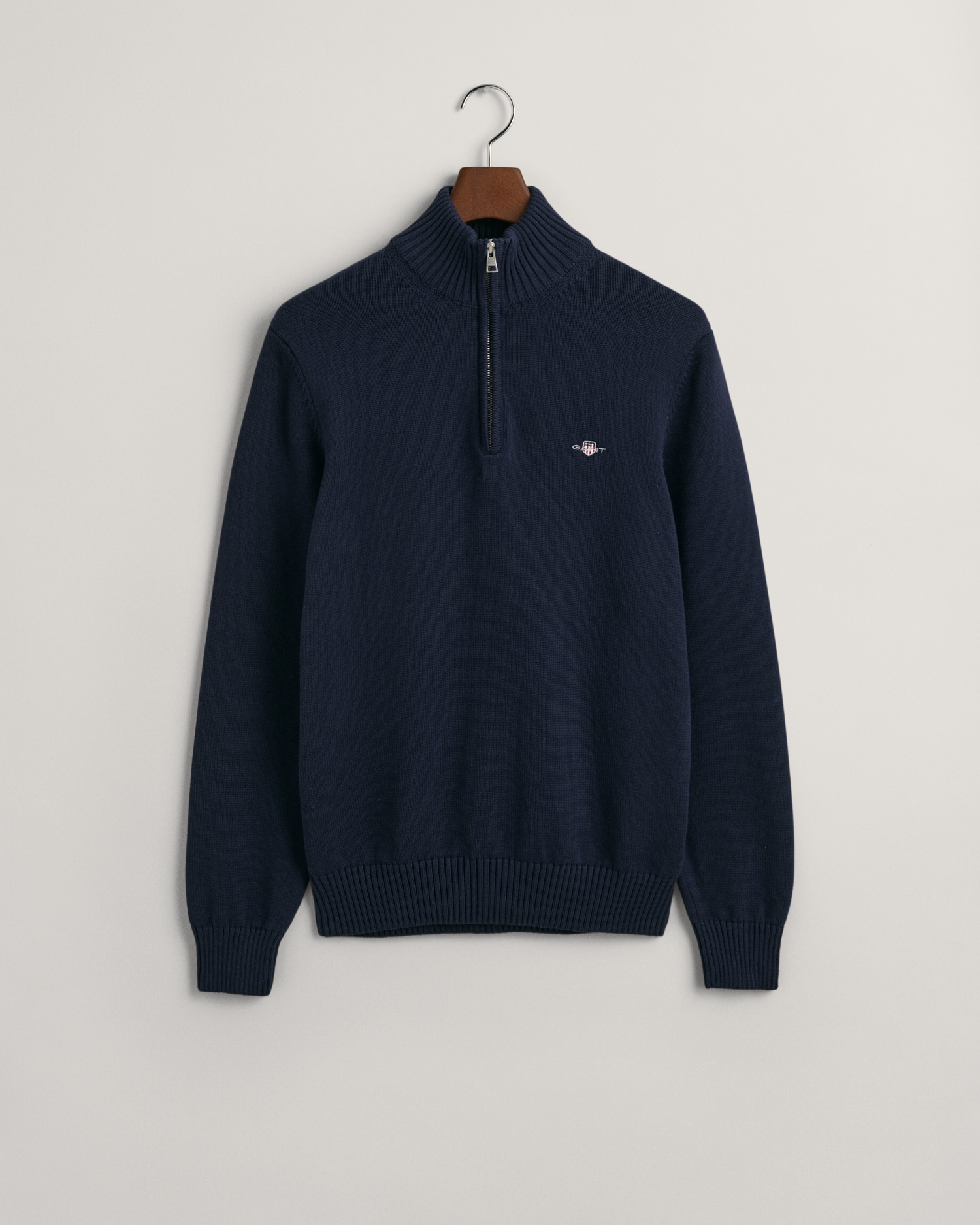 Gant Troyer »CASUAL COTTON HALF ZIP«, mit grafischer Logostickerei auf der Brust