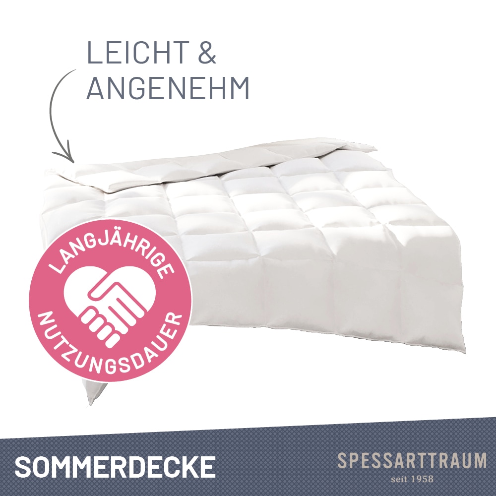 SPESSARTTRAUM Daunenbettdecke »Arosa Bettdecke min 135x200 cm & weitere Größen«, leicht, Füllung 90% Daunen & 10% Federn, Bezug 100% Baumwolle, (1 St.), Bettdecke Winter, Sommer, Made in Germany