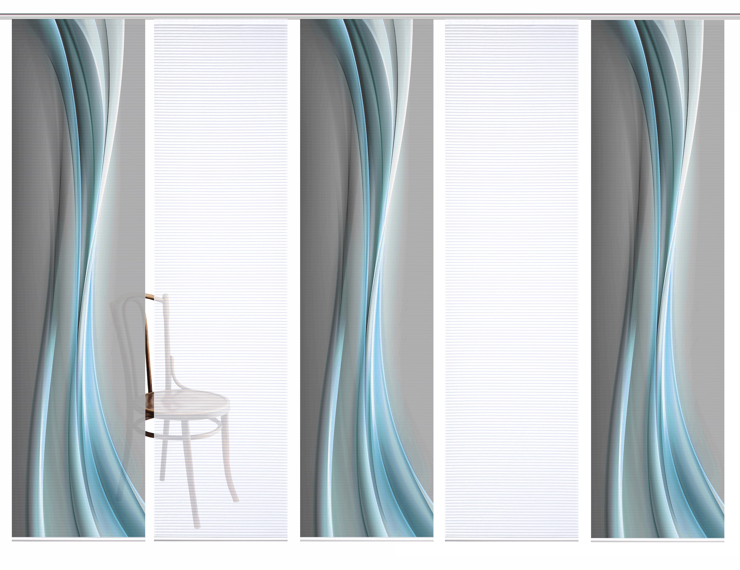 HOME in green Schiebegardine »ELANIA« Paneelwagen 5 Stk. tlg. SET DIGITALDRUCK,BAMBUSOPTIK RECYCELT