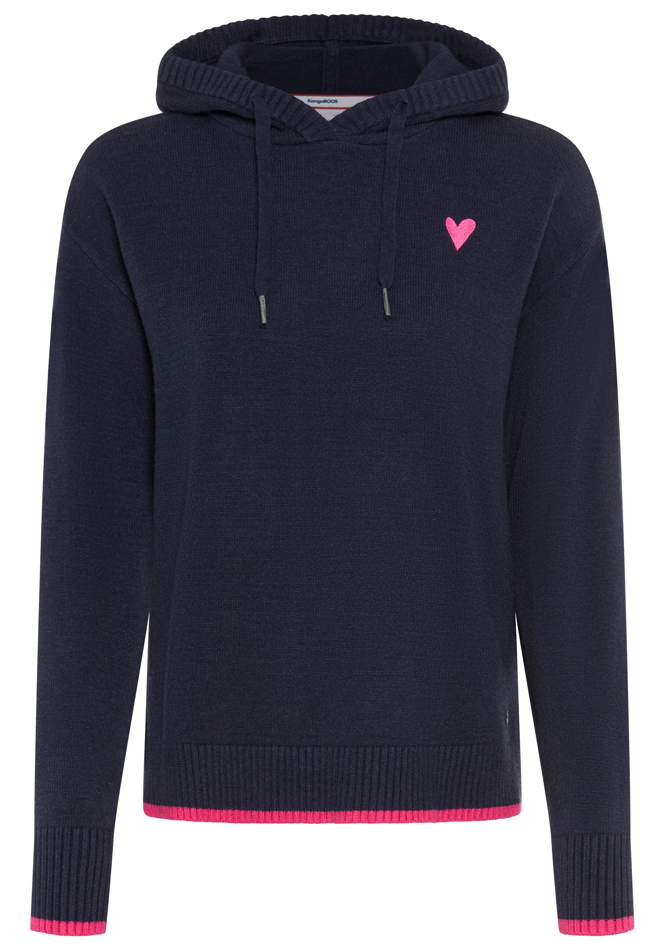 KangaROOS Kapuzenpullover mit Kapuze und Kordelzug, hüftlange Form, normale Passform