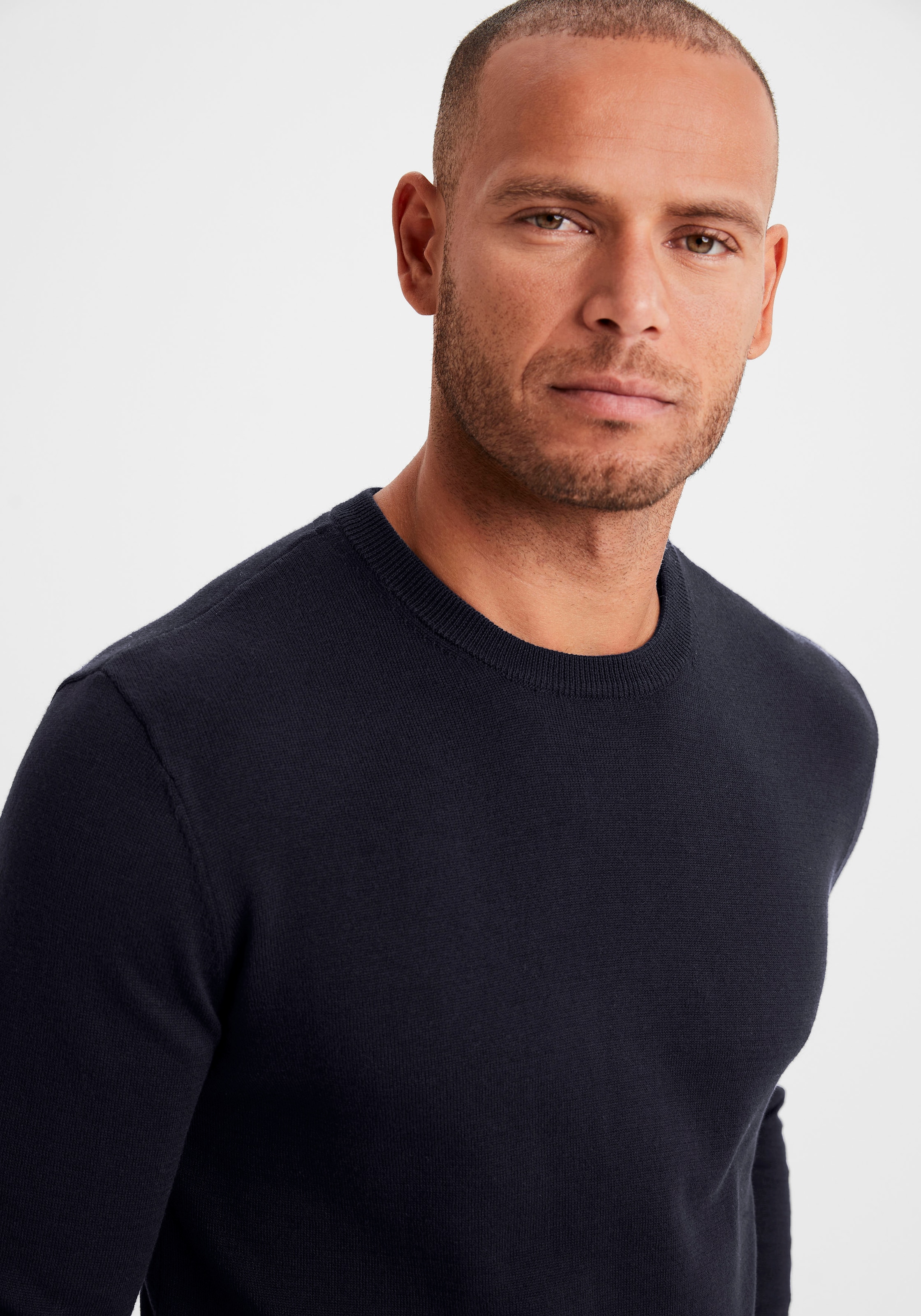 H.I.S Strickpullover Regular Fit, Langarm, Pullover aus Feinstrick, Baumwollmischung