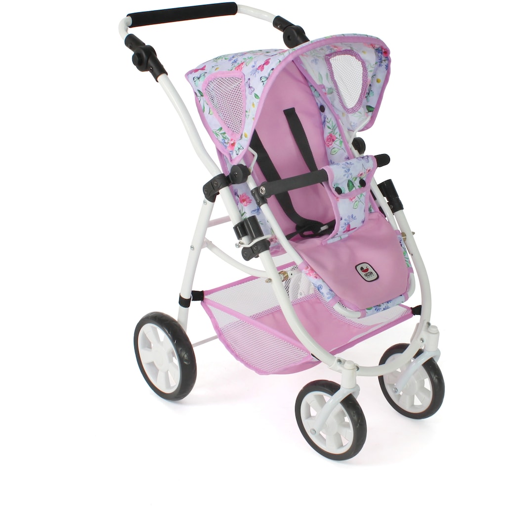 CHIC2000 Kombi-Puppenwagen »Emotion All In 3in1, Flowers«, inkl. Babywanne, Babyschale und Sportwagenaufsatz